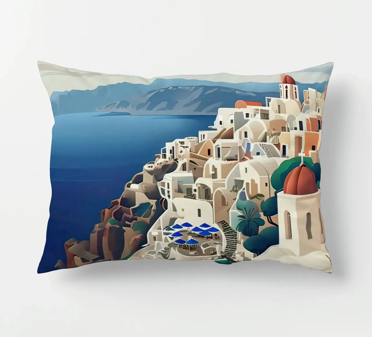 Greece santorini poster cuscino da 🎁 ARTVI-SHOP