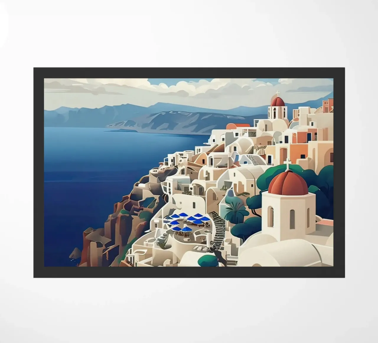 Greece santorini poster zerbino da ARTVI-SHOP