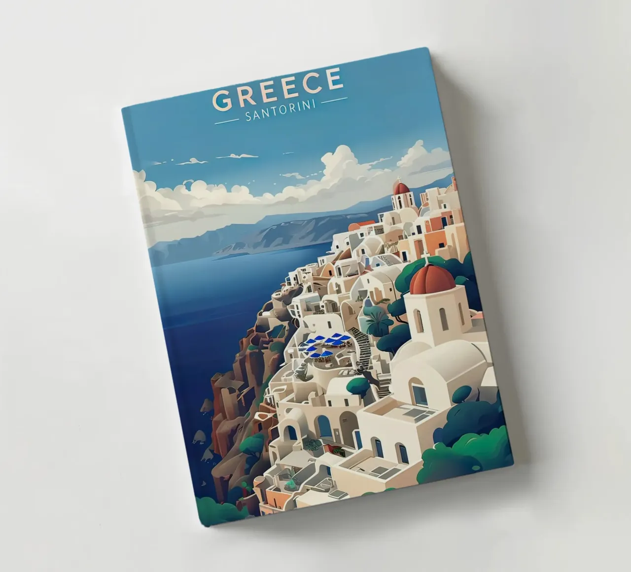 Greece santorini poster notebook by 🎁 ARTVI-SHOP