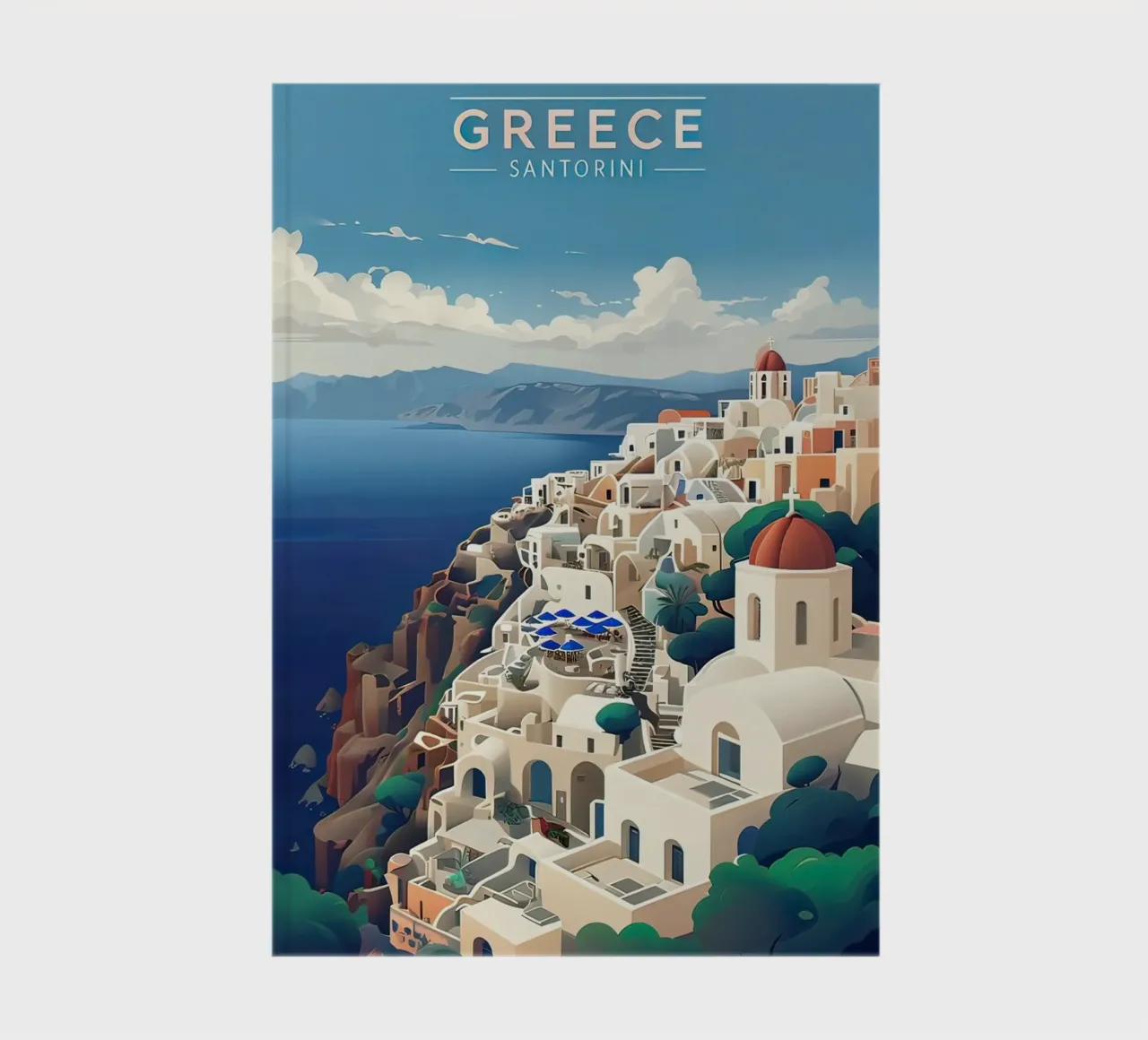 Greece santorini poster notebook by 🎁 ARTVI-SHOP