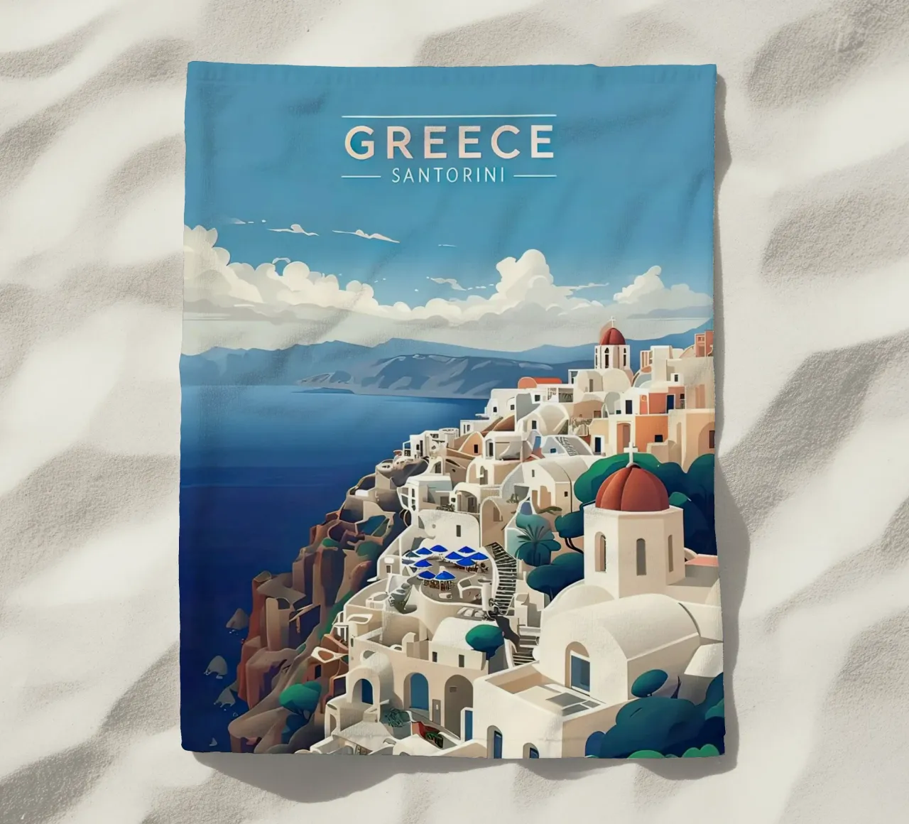 Greece santorini poster telo mare da 🎁 ARTVI-SHOP