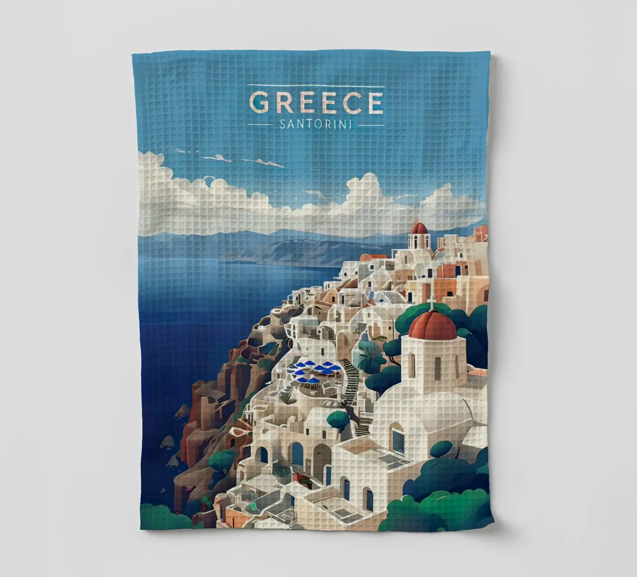 Grèce santorini poster torchon de 🎁 ARTVI-SHOP