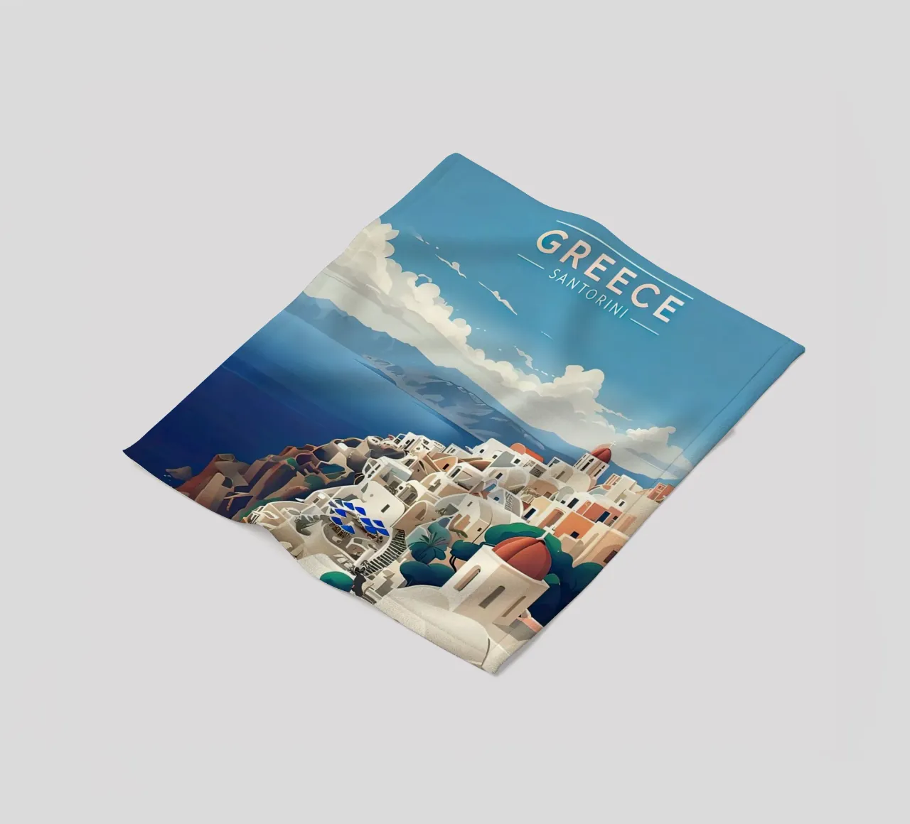 Greece santorini poster coperta in pile da 🎁 ARTVI-SHOP