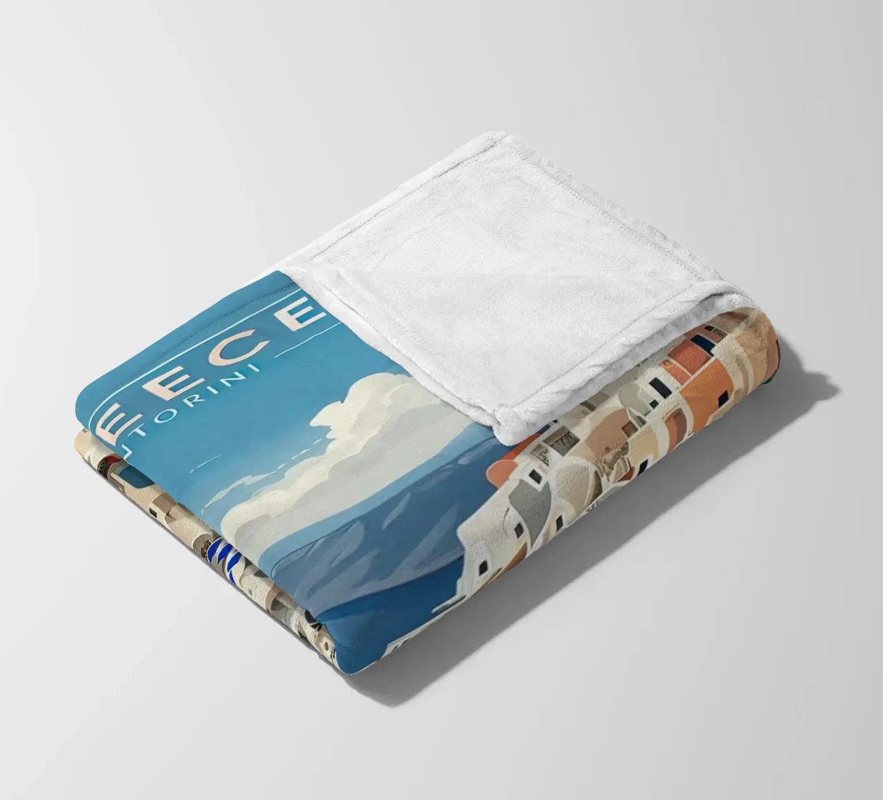 Greece santorini poster coperta in pile da 🎁 ARTVI-SHOP