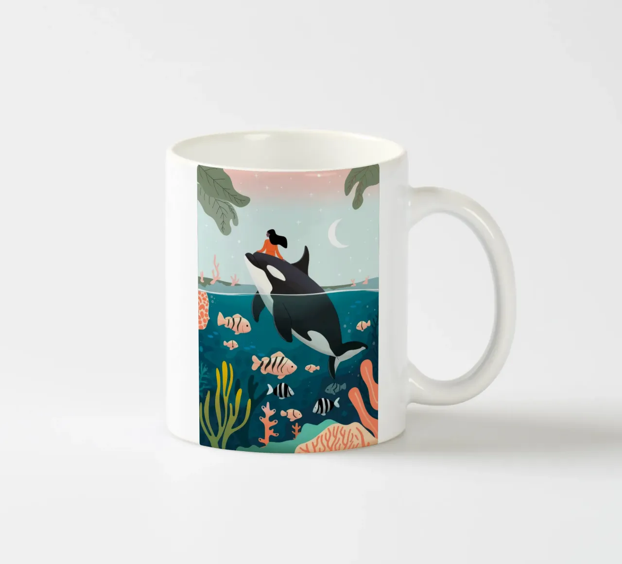Scena di vita subacquea tazza in ceramica da Emery Kate