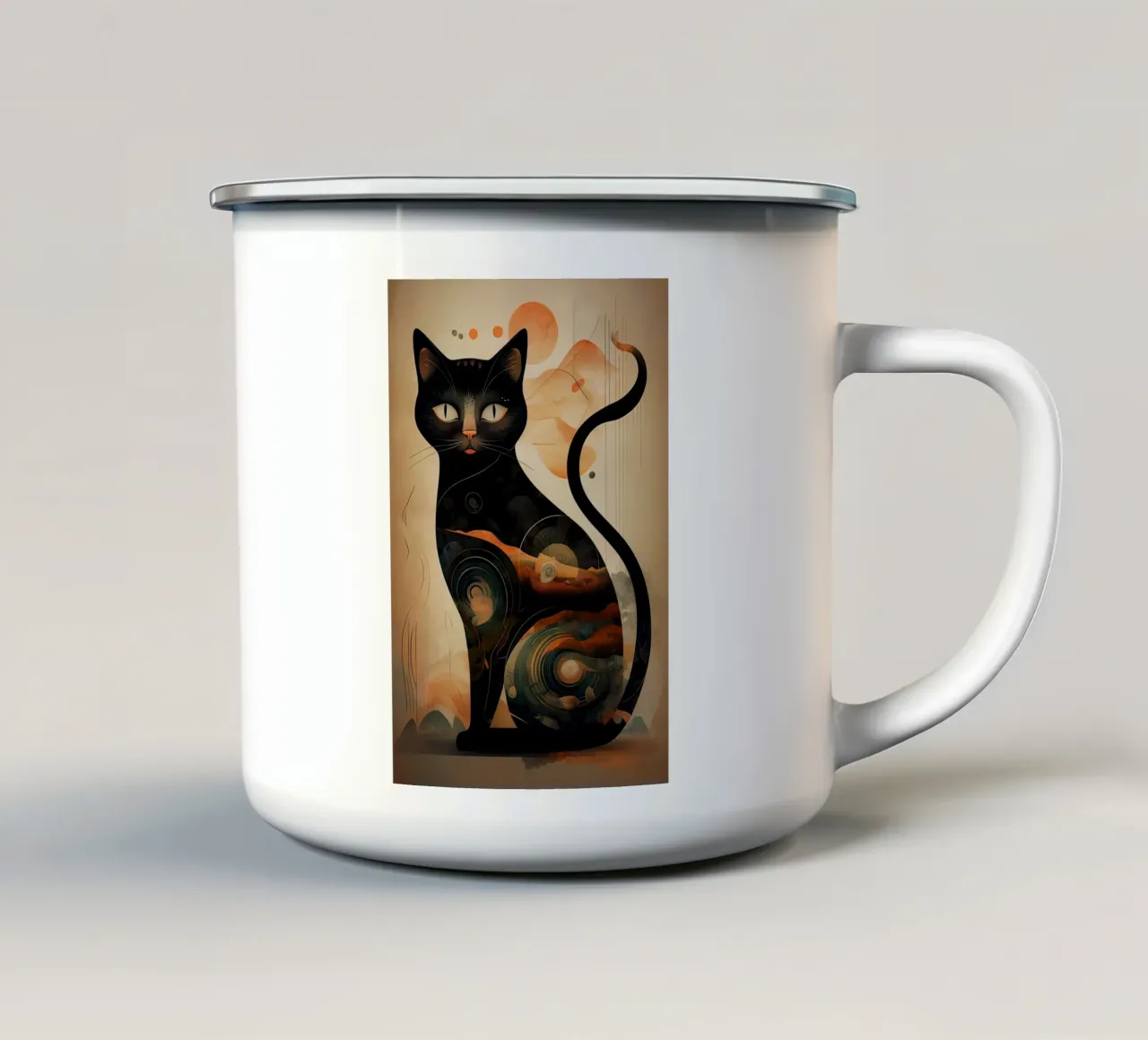 il gatto mistico tazza in smalto da ARTVI-SHOP