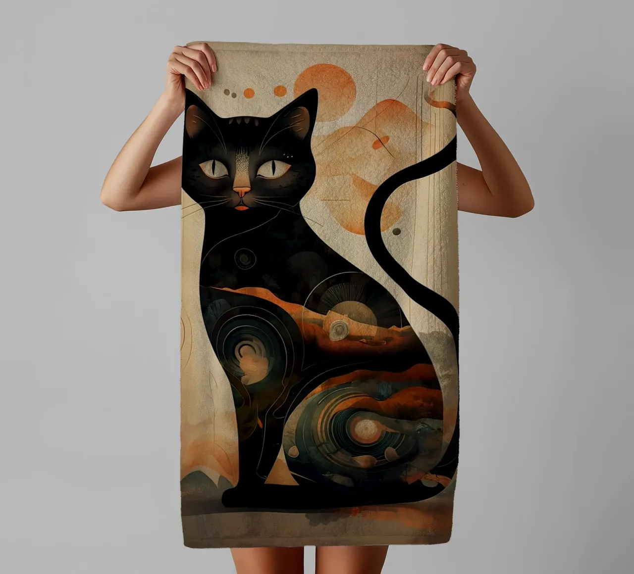 the mystical cat towel by 🎁 ARTVI-SHOP