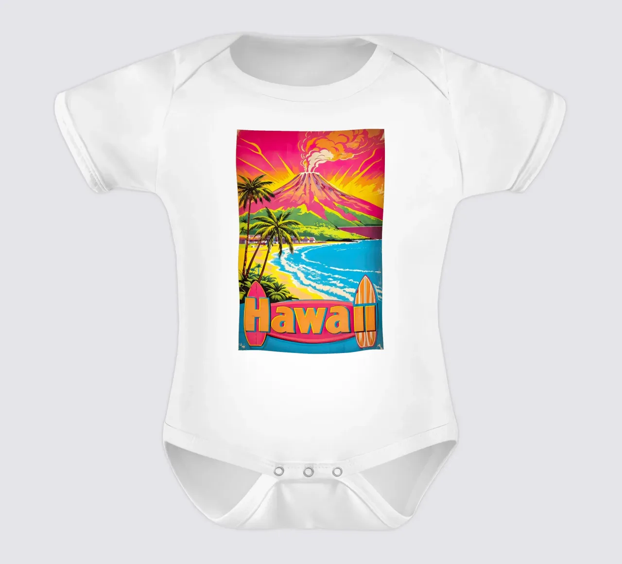 Hawaii poster body neonato maniche corte da 🎁 ARTVI-SHOP