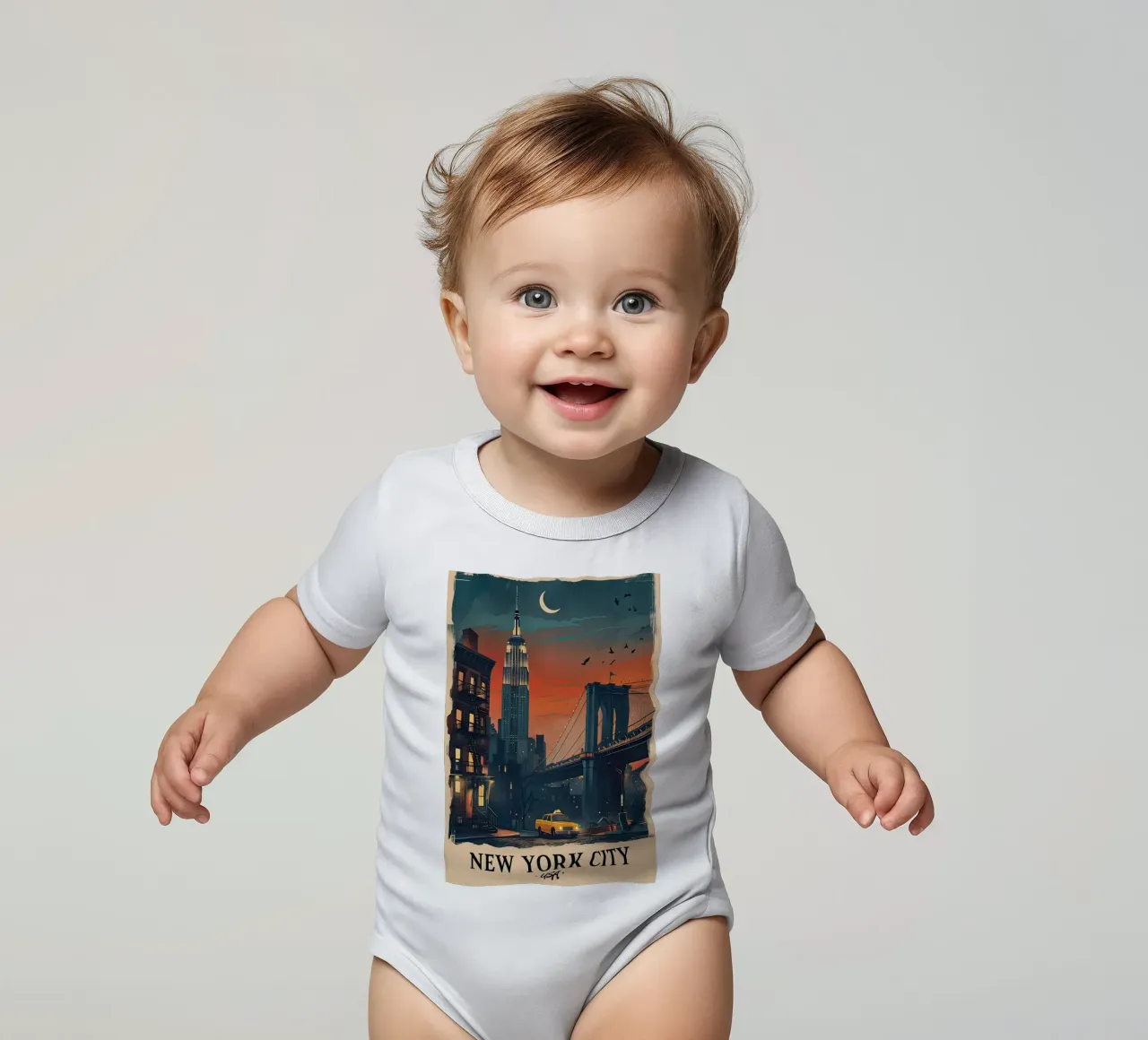 Manifesto di New York body neonato maniche corte da ARTVI-SHOP