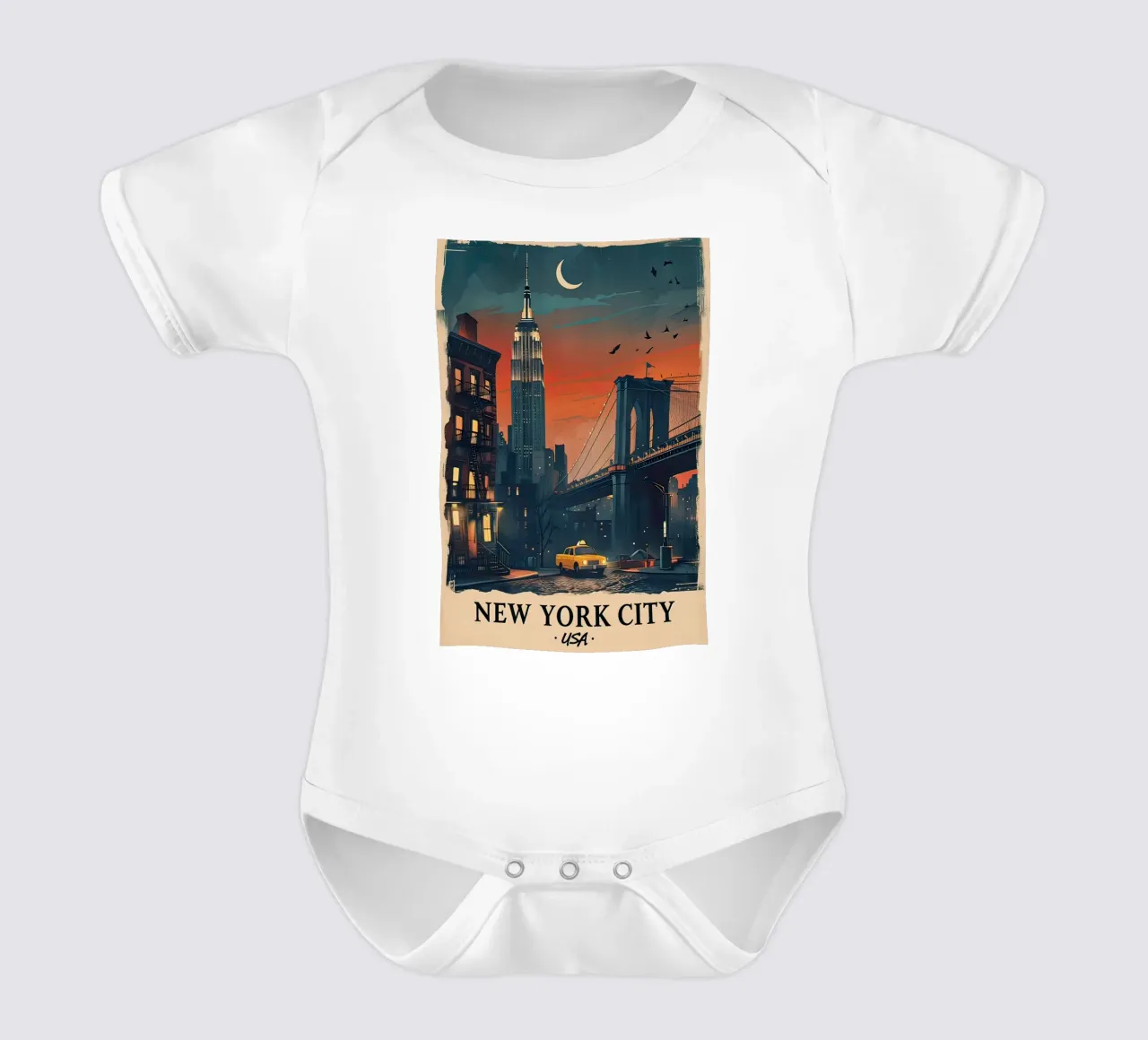 Manifesto di New York body neonato maniche corte da ARTVI-SHOP