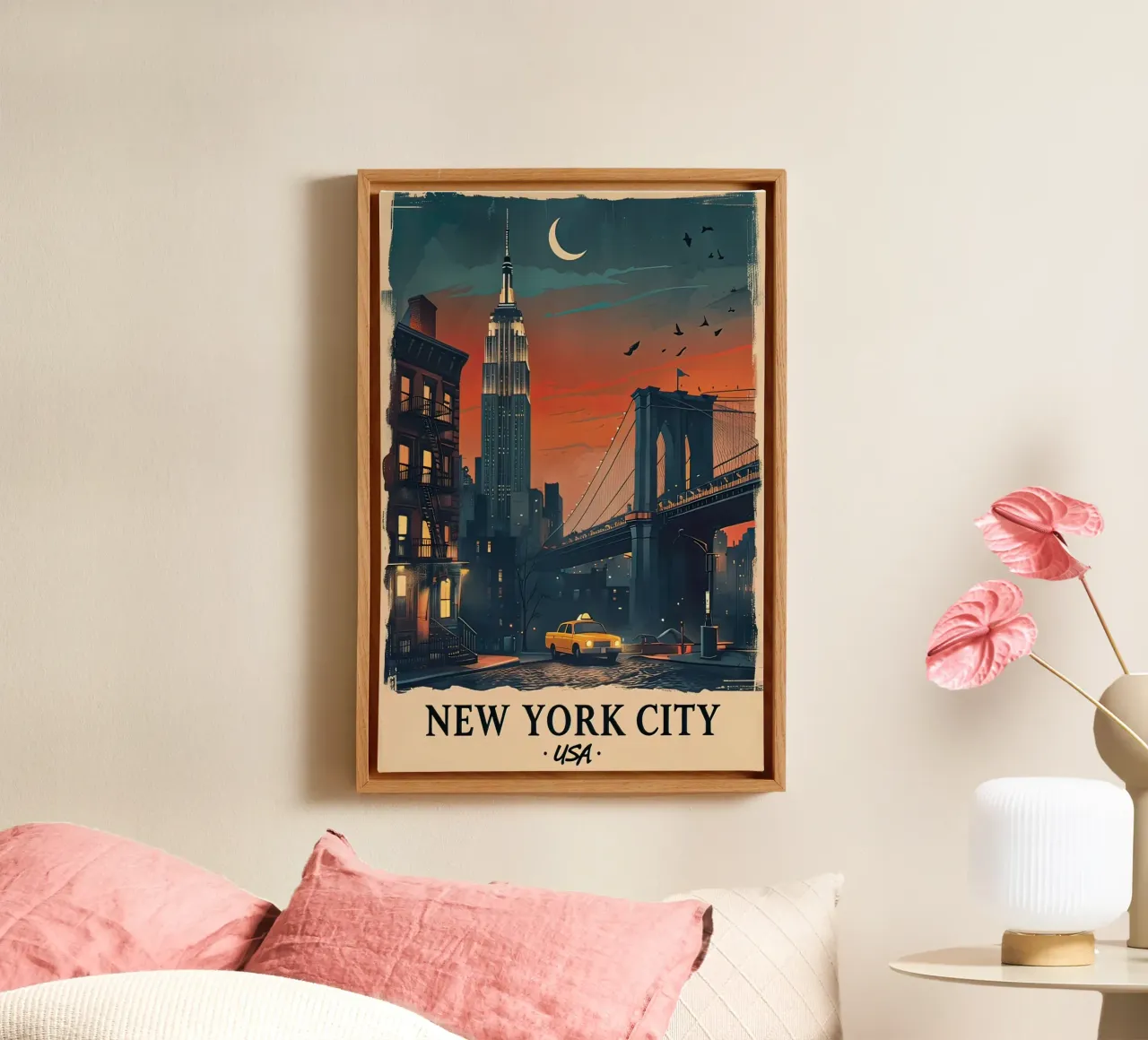 Manifesto di New York tela con Cornice a cassetta da 🎁 ARTVI-SHOP