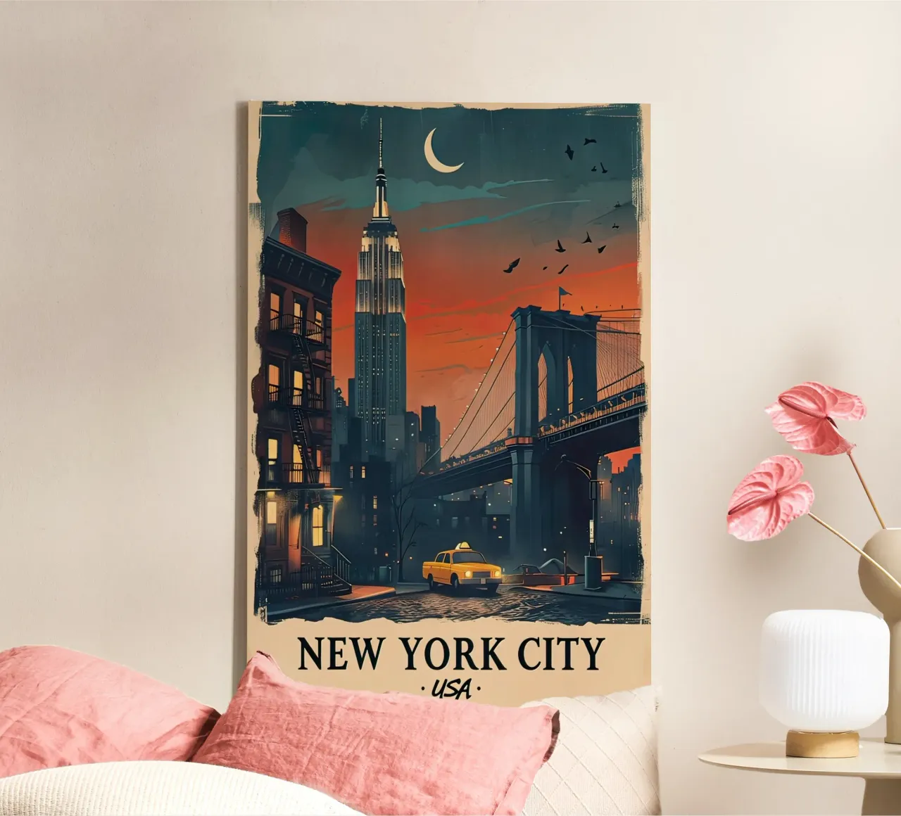 Manifesto di New York tela con Cornice a cassetta da 🎁 ARTVI-SHOP