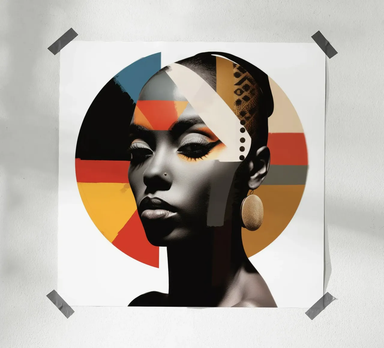 Mujer etíope abstracta Bauhaus poster de Artful Muse
