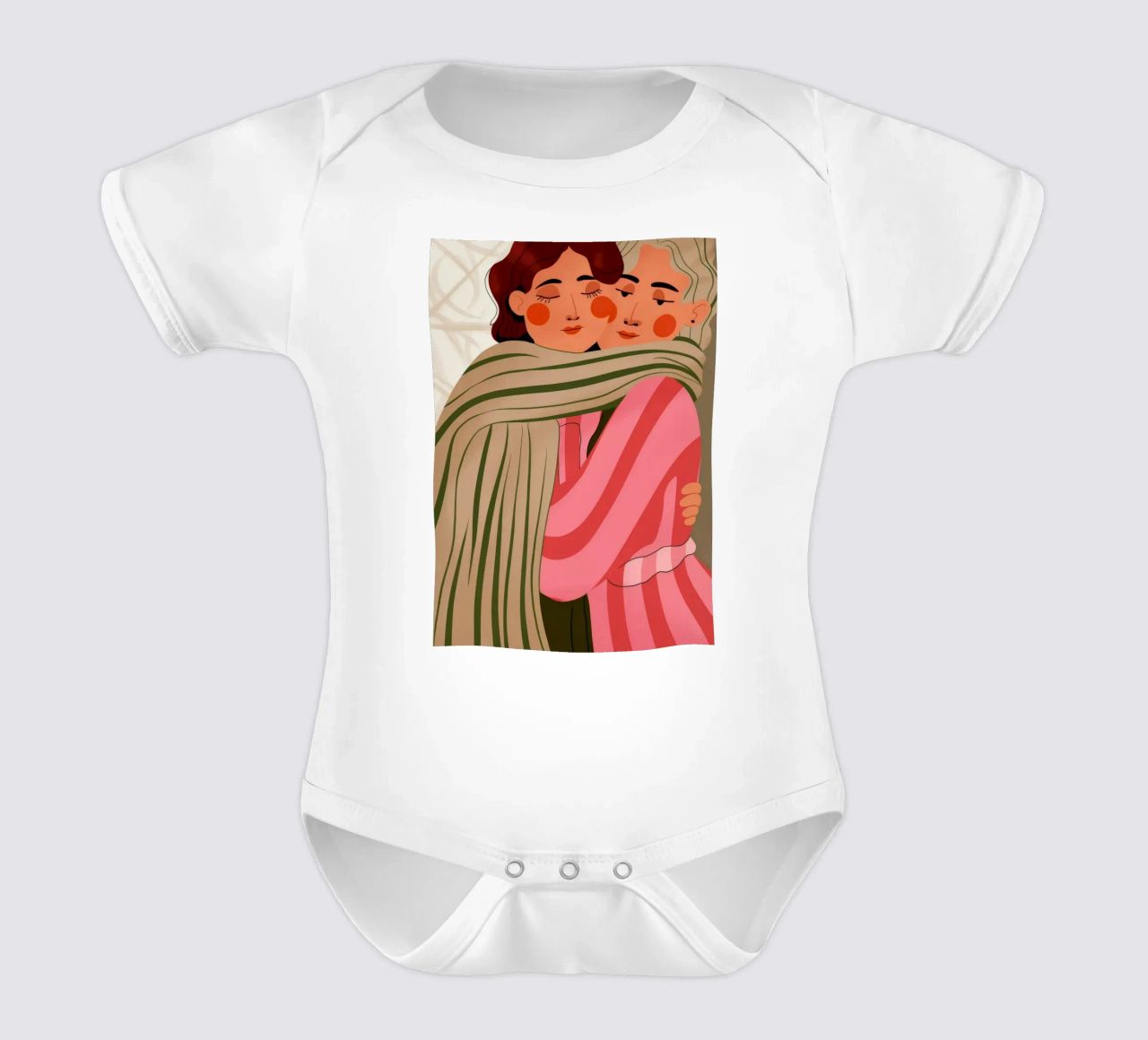 Accogliente e caldo abbraccio body neonato maniche corte da Emery Kate