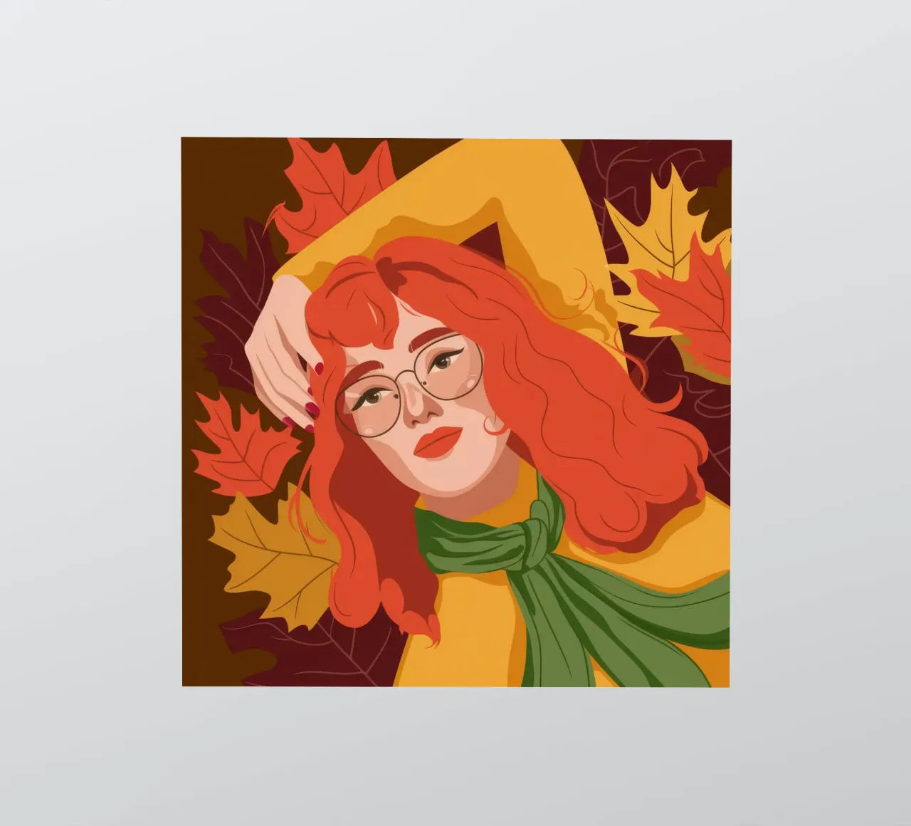 Herbstrotes Haar Sticker von Emery Kate