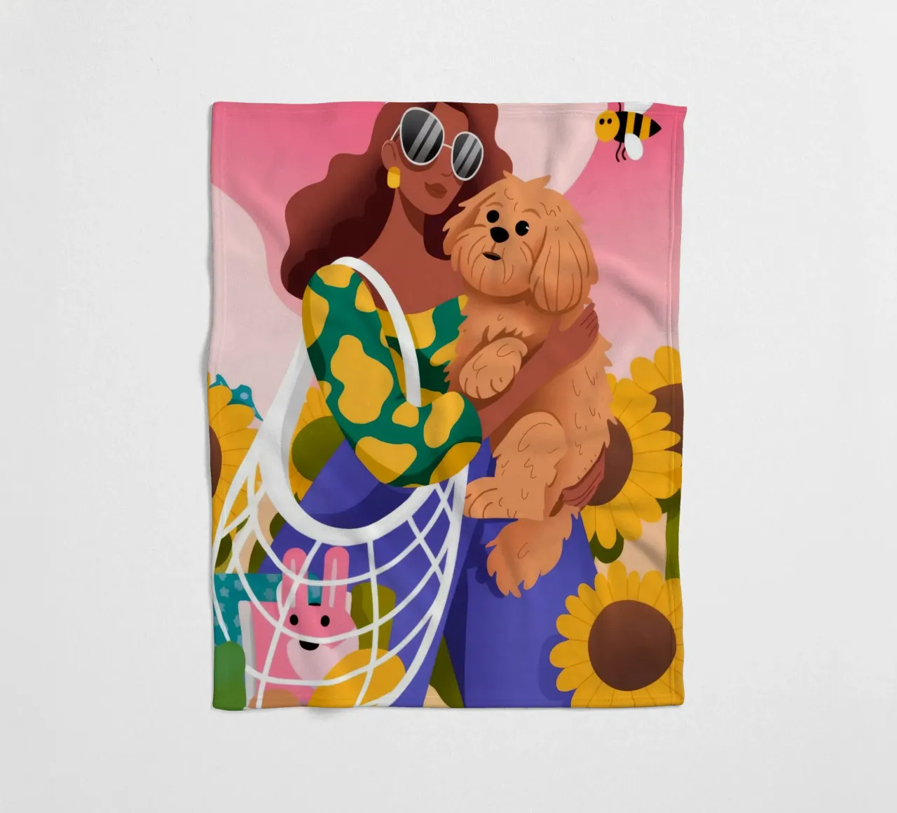 Girasole cucciolo soffice coperta in pile da Emery Kate