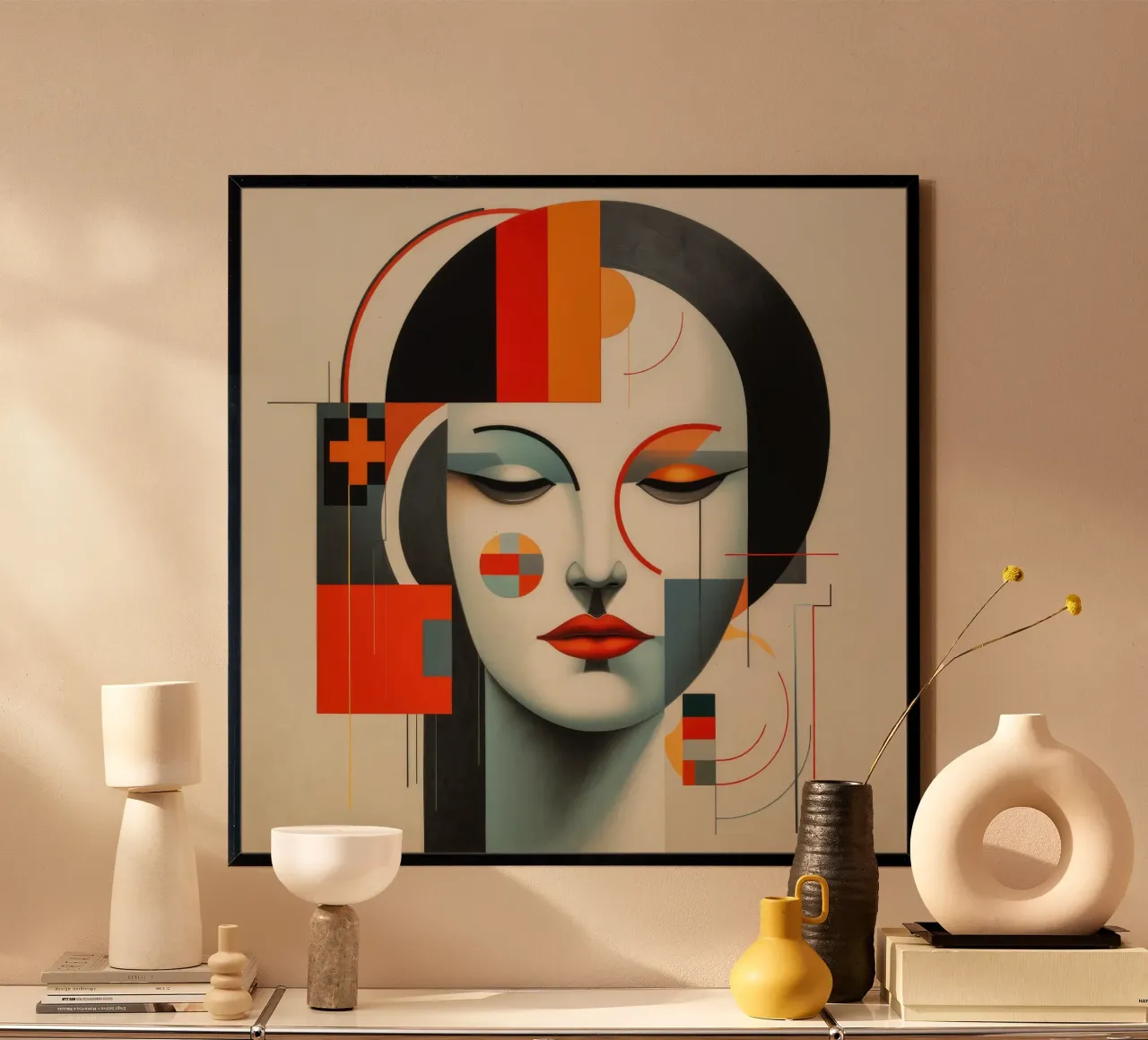Abstrakte Bauhaus Finnische Frau Hahnemühle von Artful Muse