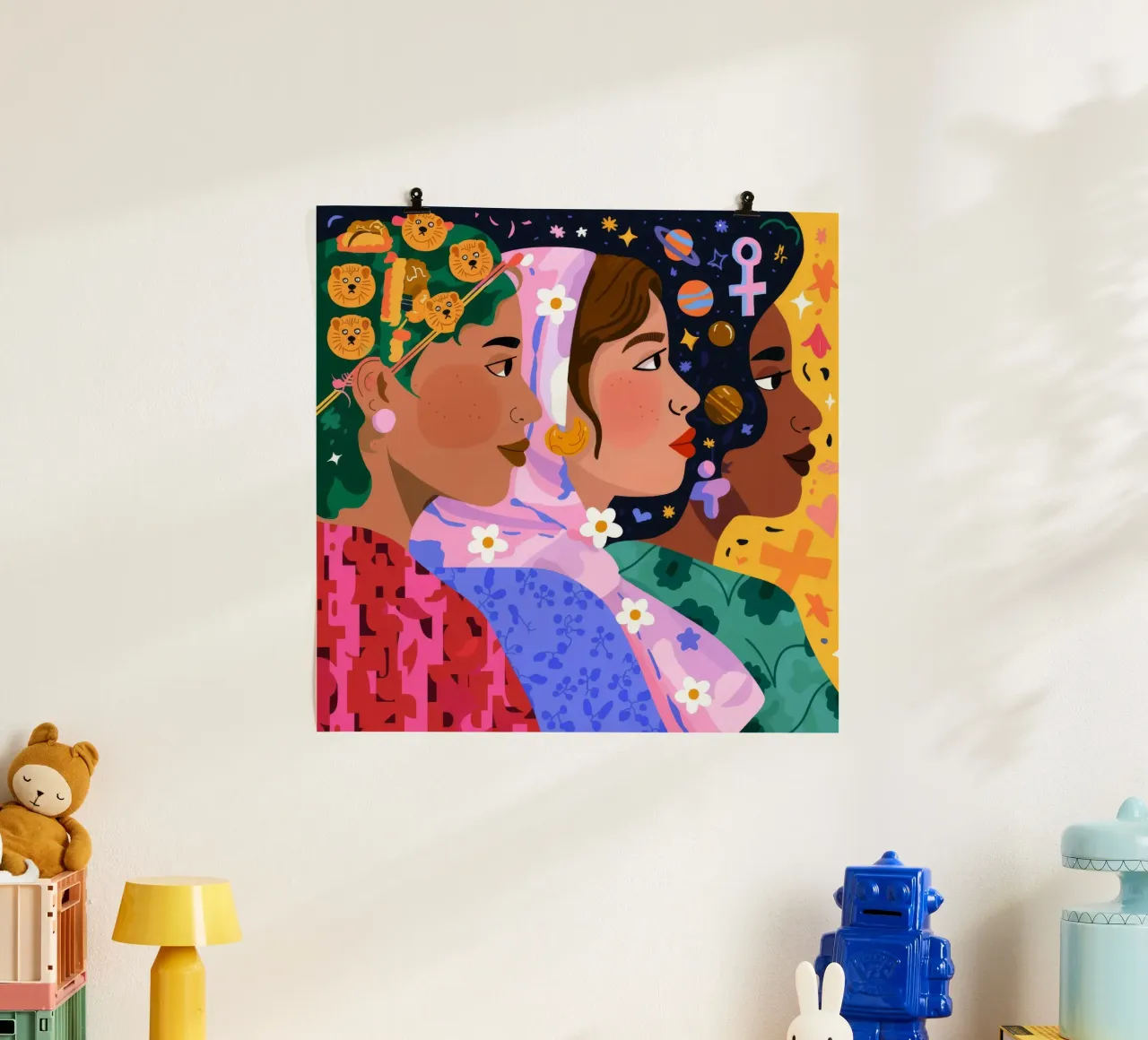 Floral Profile Duo poster con telaio in plastica da Emery Kate