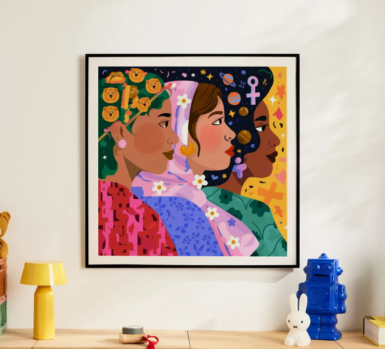 Floral Profile Duo poster con telaio in plastica da Emery Kate