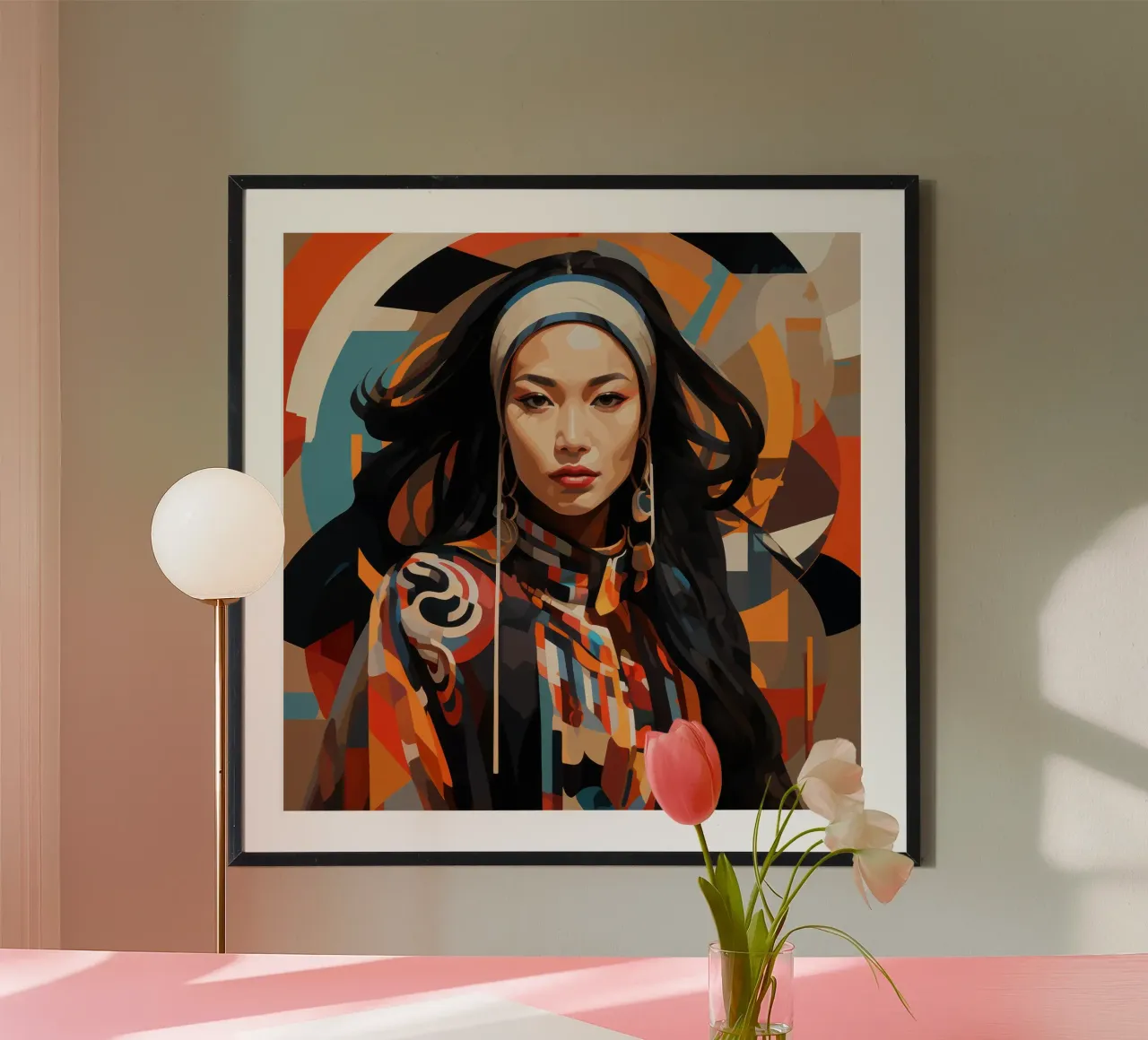 Mujer mongola abstracta Bauhaus poster de Artful Muse