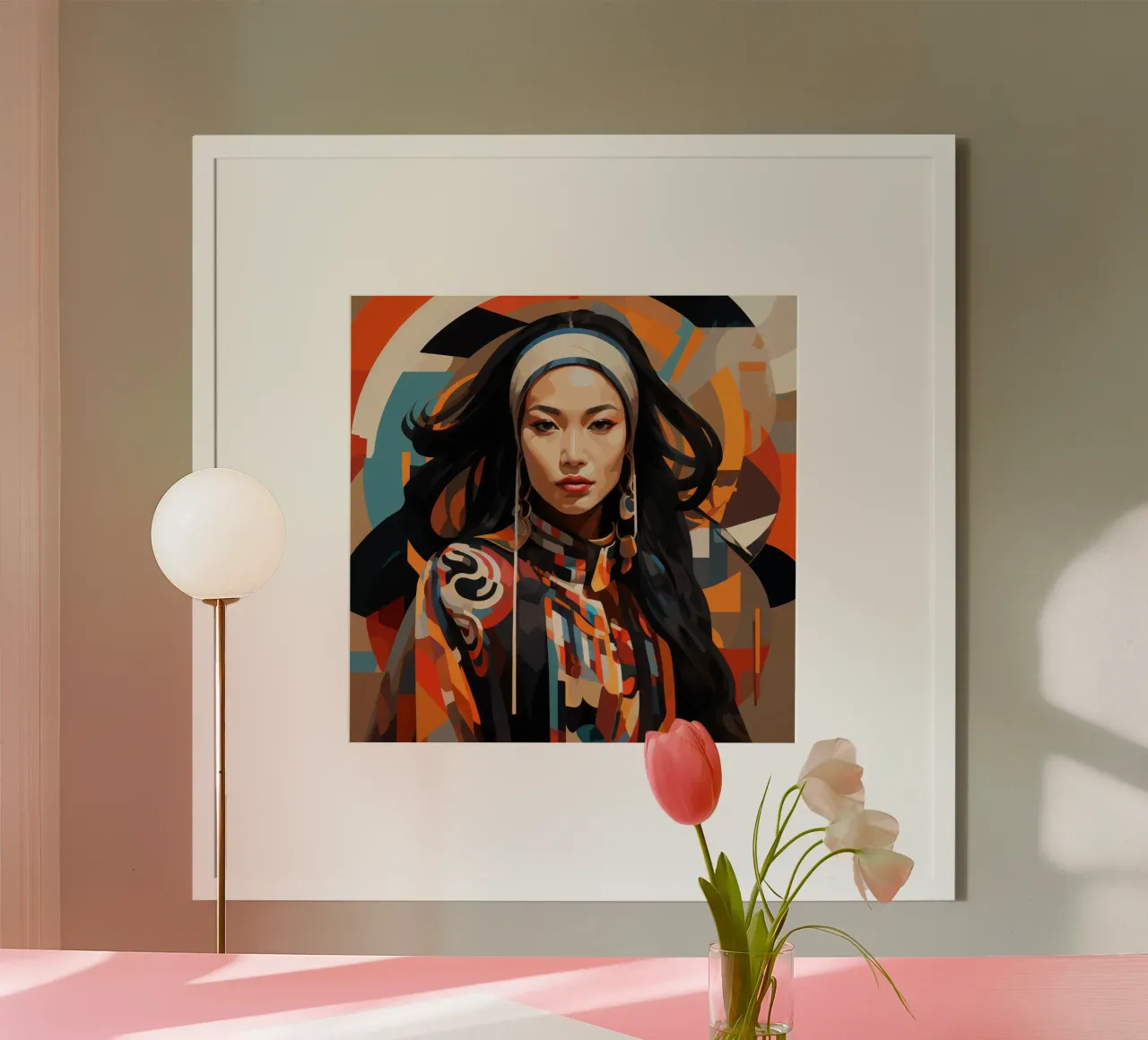 Mujer mongola abstracta Bauhaus poster de Artful Muse