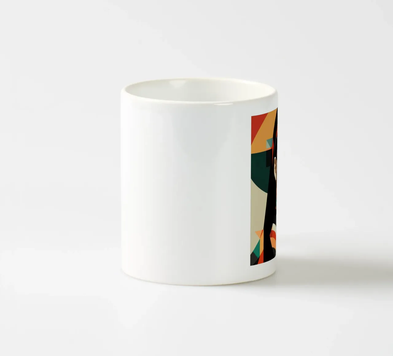 Donna mongola astratta Bauhaus tazza in ceramica da Artful Muse