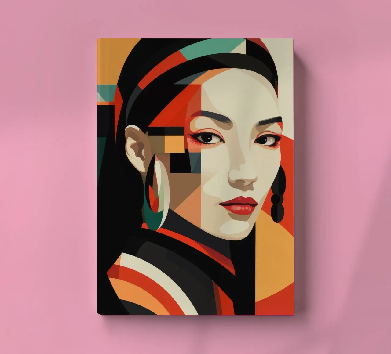 Abstract Bauhaus Mongolian Woman notebook by Artful Muse