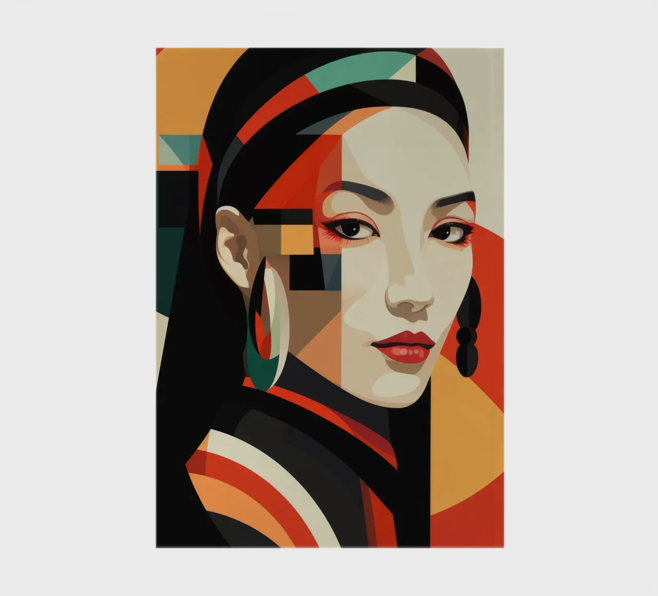 Abstract Bauhaus Mongolian Woman notebook by Artful Muse