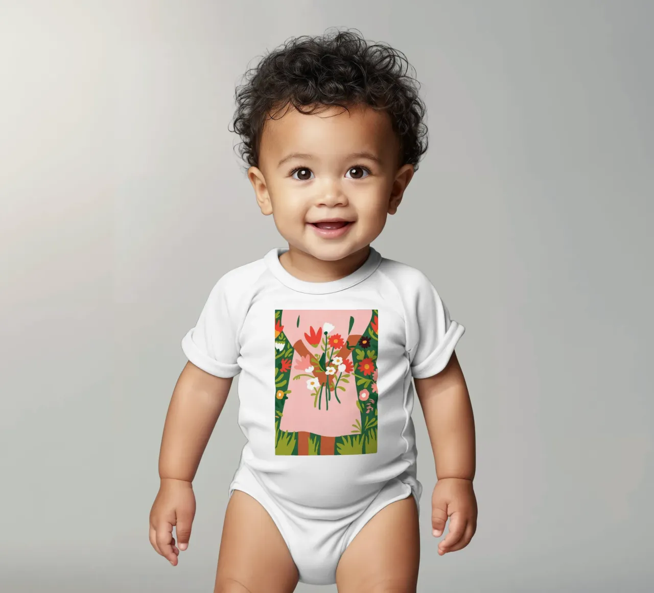 Blumige Umarmung Kurzarm Babybody von Emery Kate