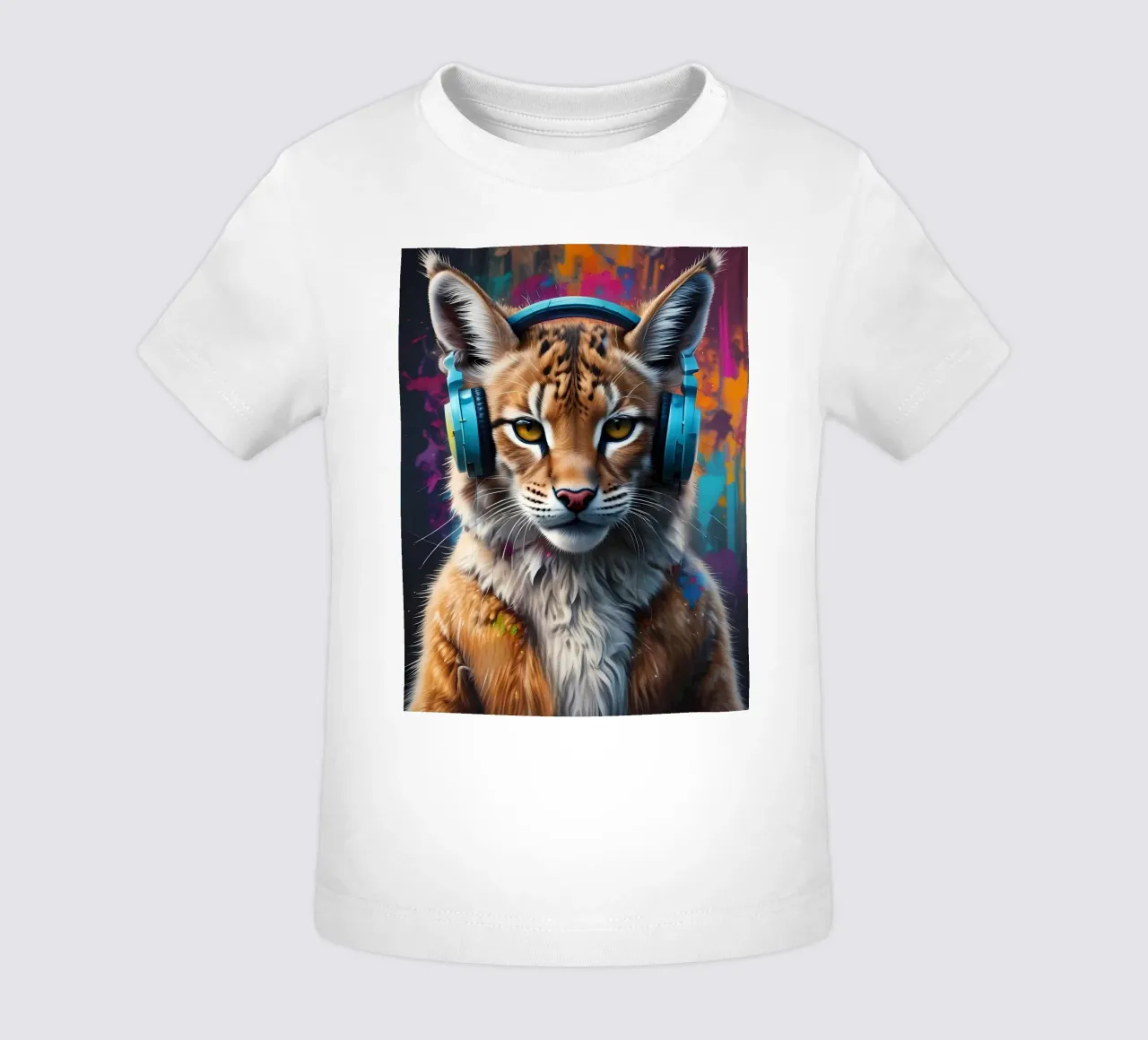Lynx in cuffia maglietta neonato da MakArena