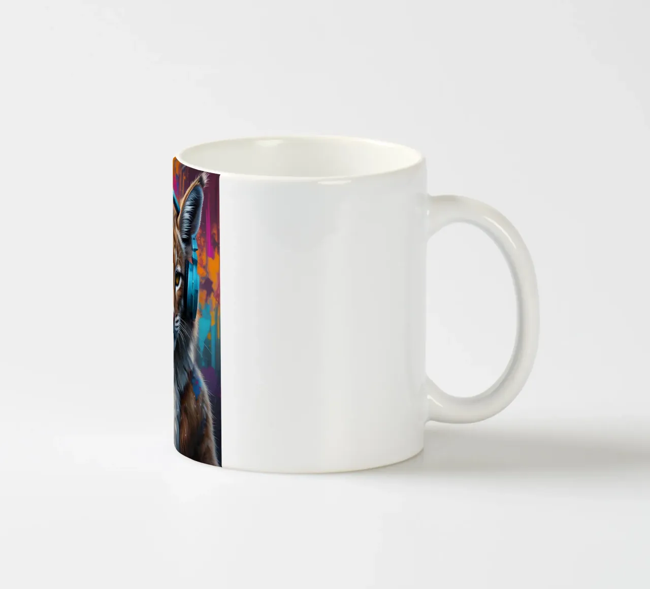 Lynx in cuffia tazza in ceramica da MakArena