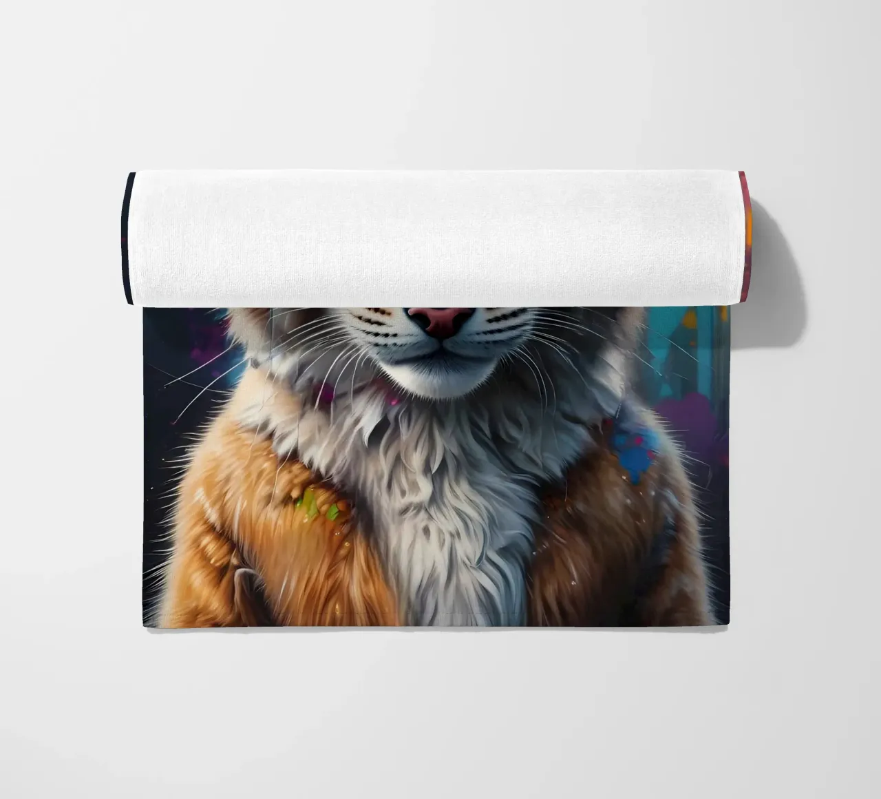 Lynx in cuffia telo mare da MakArena