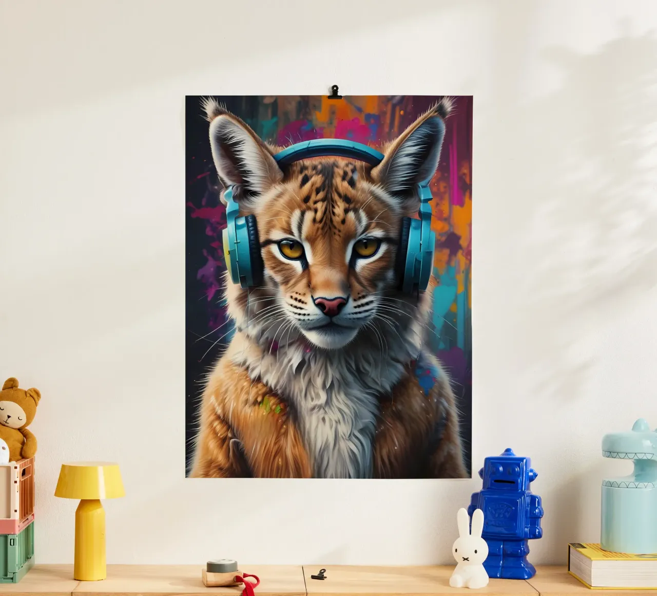 Lynx in cuffia carta hahnemühle da MakArena