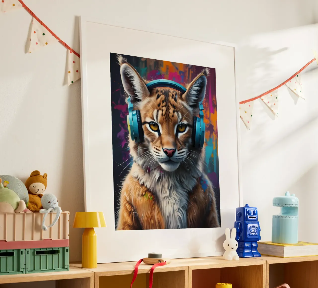 Lynx in cuffia carta hahnemühle da MakArena