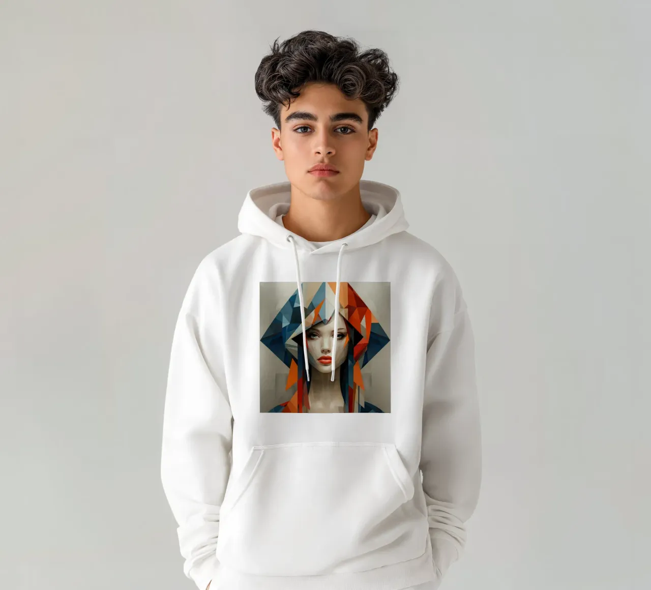 Donna geometrica astratta ungherese felpa con cappuccio da Artful Muse