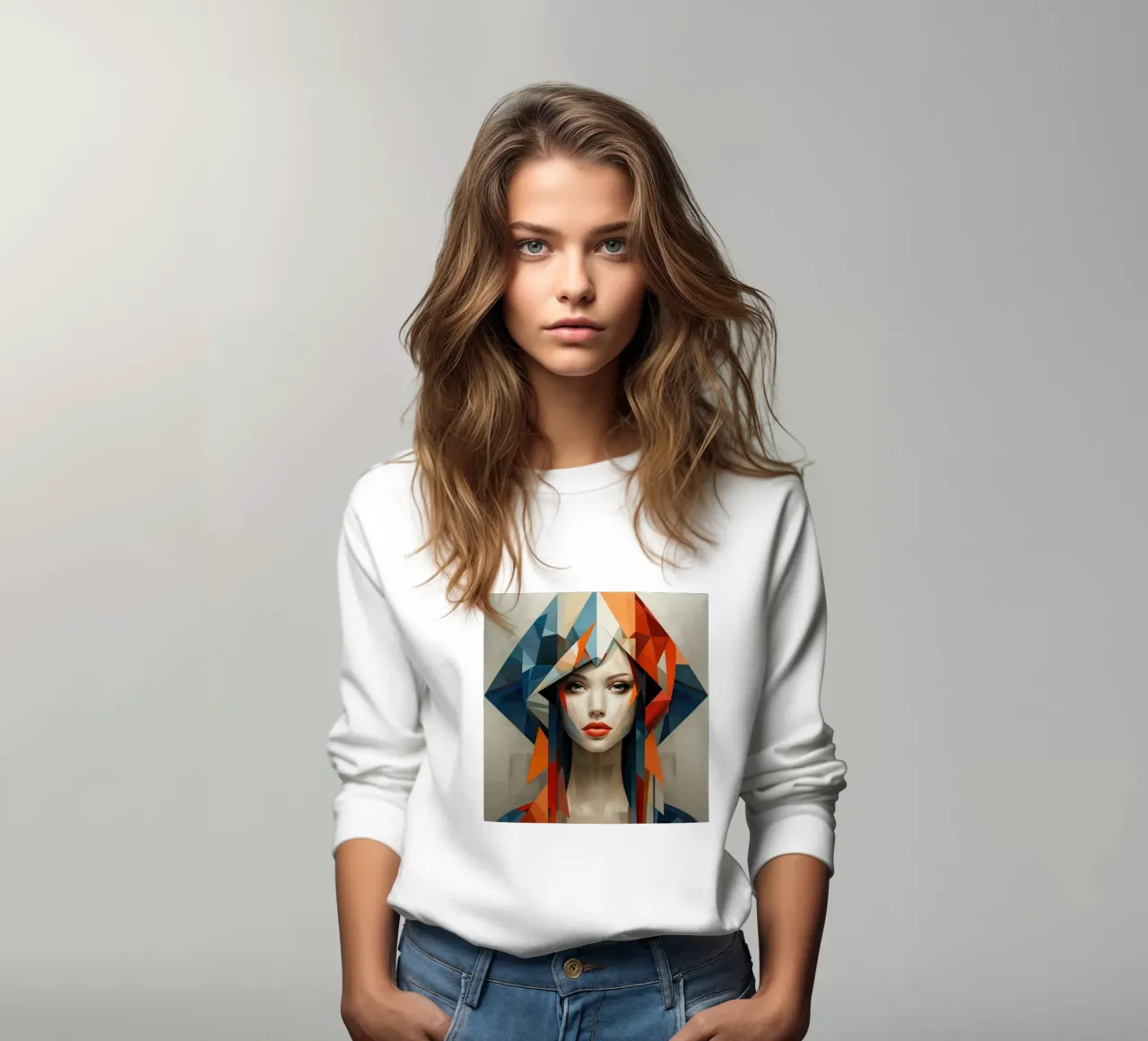 Donna geometrica astratta ungherese felpa da Artful Muse