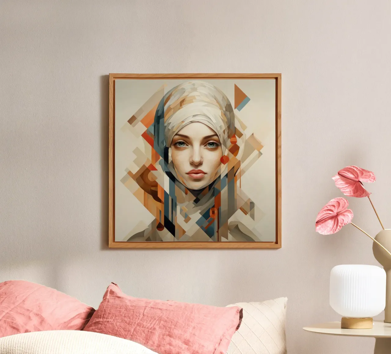 Femme abstraite géométrique hongroise panneau forex de Artful Muse