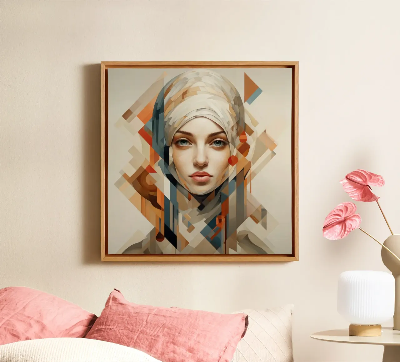 Abstract Geometric Hungarian Woman canvas by Artful Muse