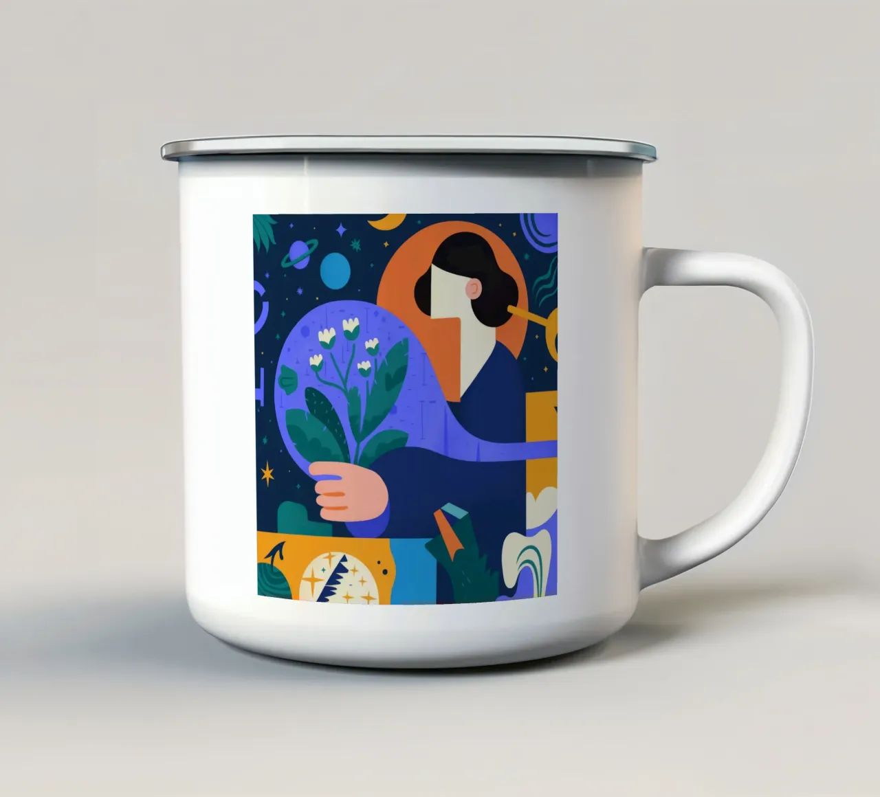 Botanico cosmico tazza in smalto da Emery Kate