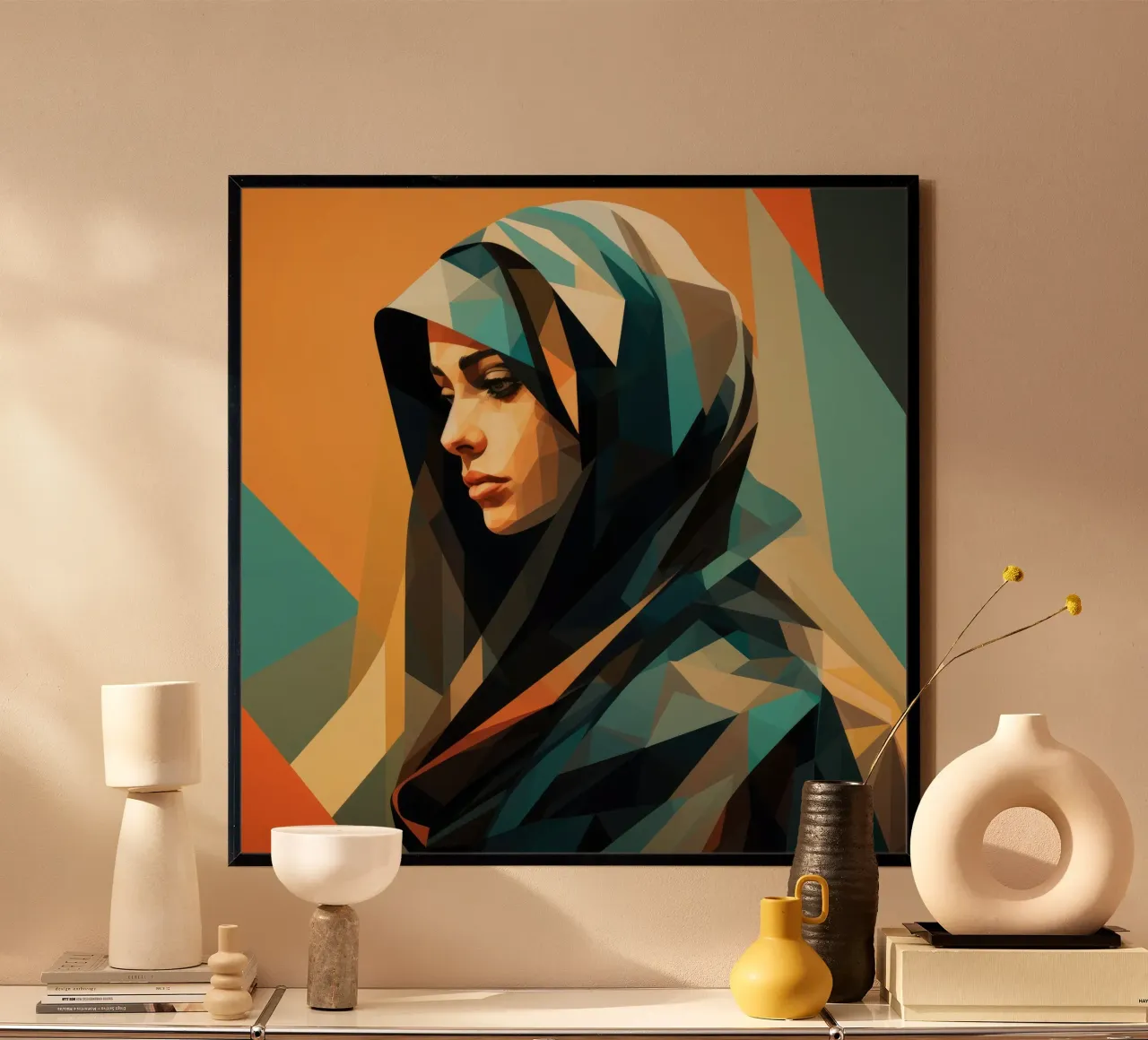 Abstracto Geométrico Mujer Saudita poster de Artful Muse