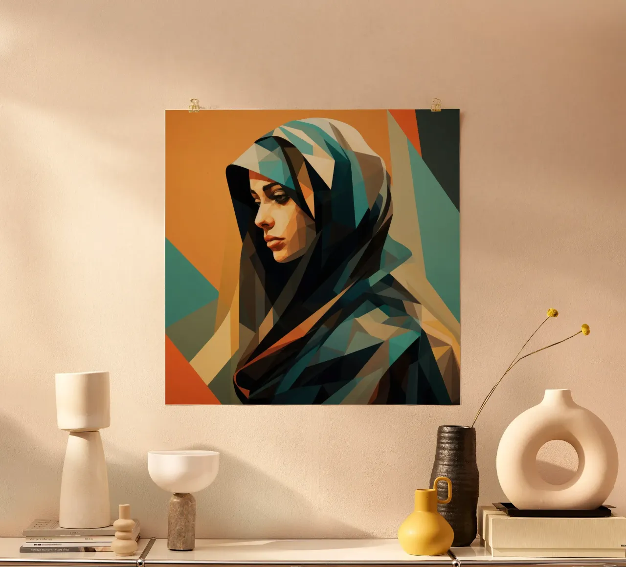 Abstracto Geométrico Mujer Saudita poster de Artful Muse