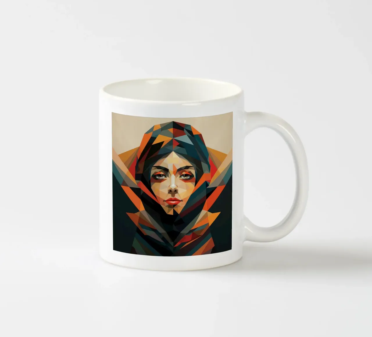 Donna saudita geometrica astratta tazza in ceramica da Artful Muse
