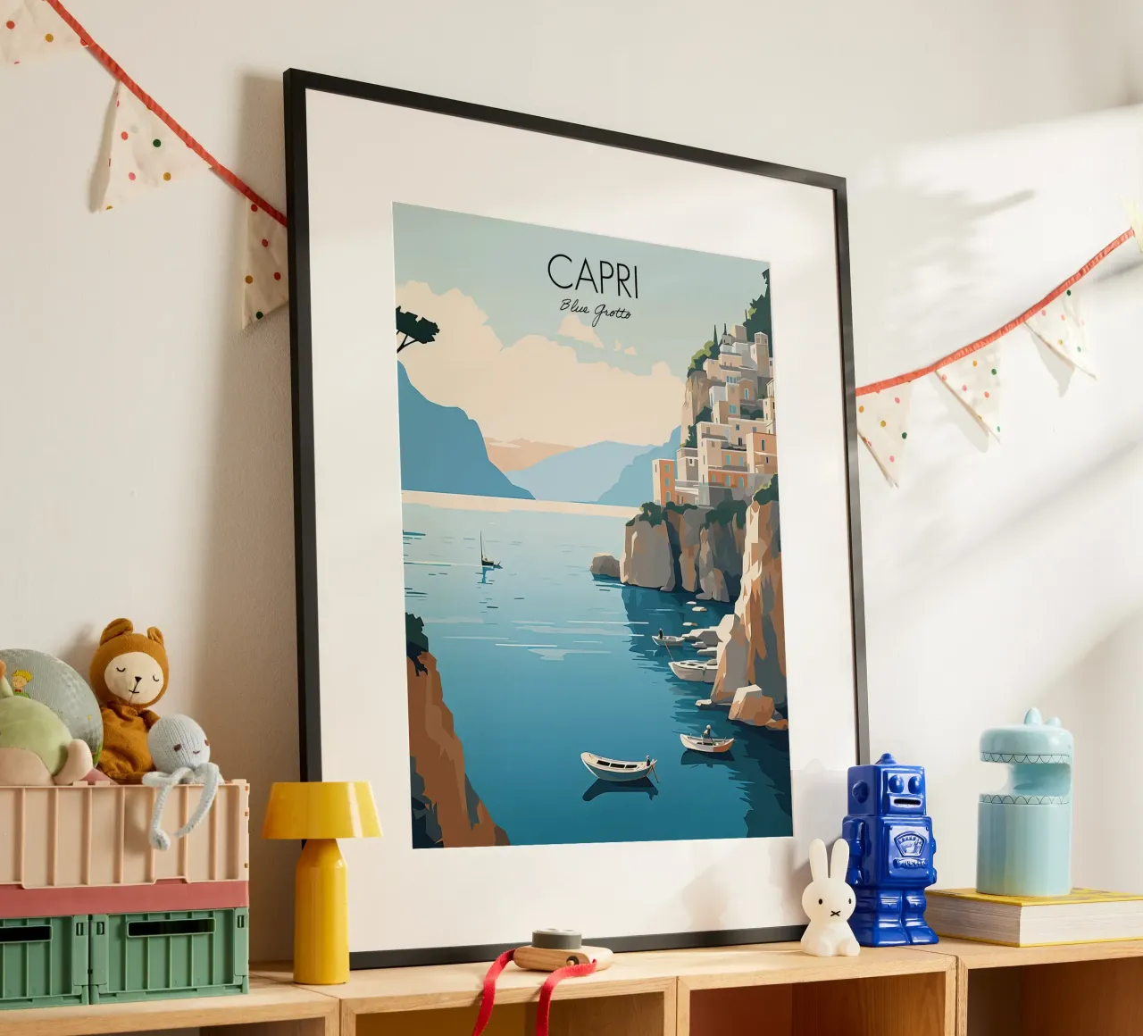 Capri, Italia, Gruta Azul, Mar Vintage Travel poster de Peaches Art Prints