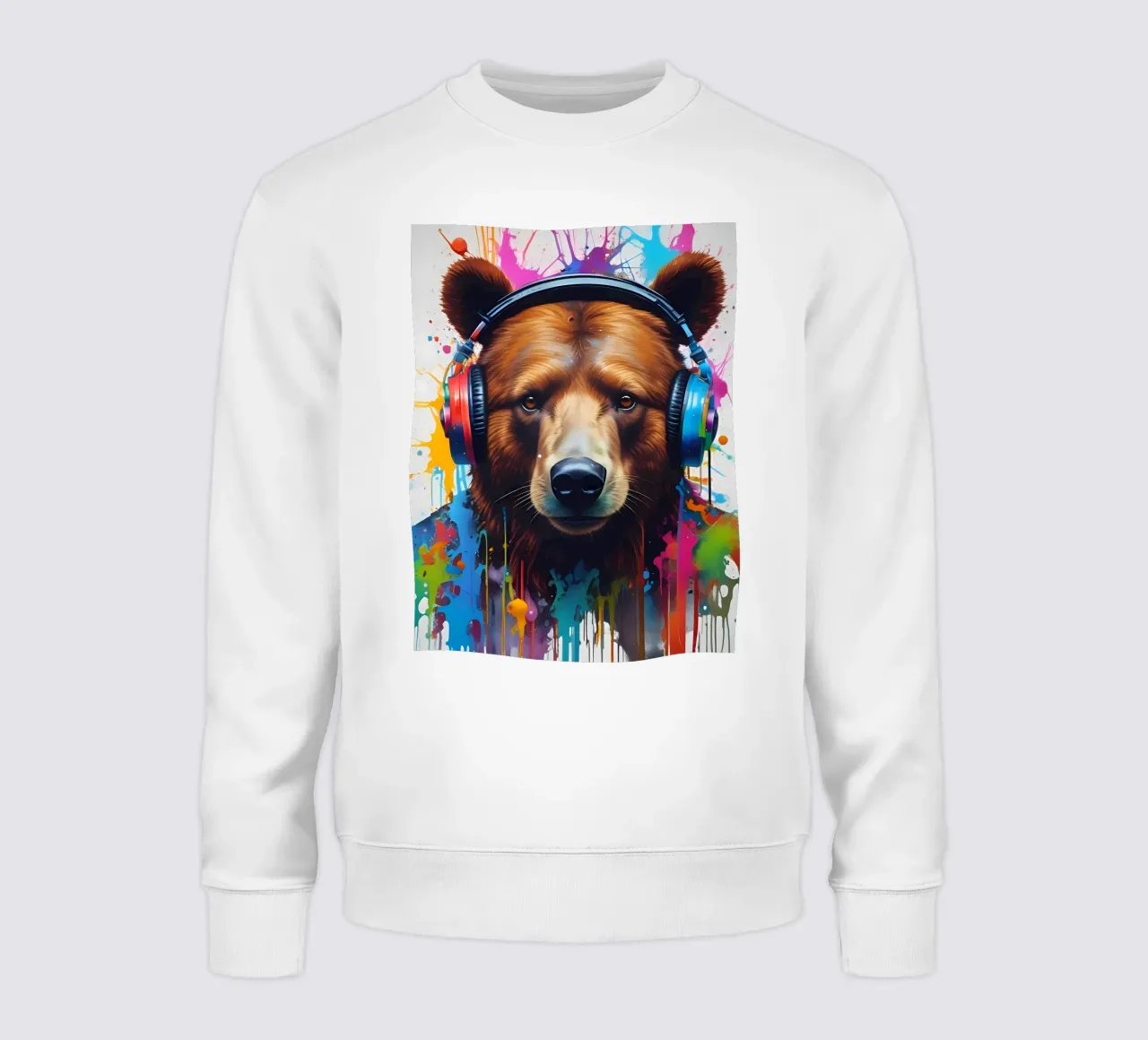 Bear in headphones sweatshirt by MakArena