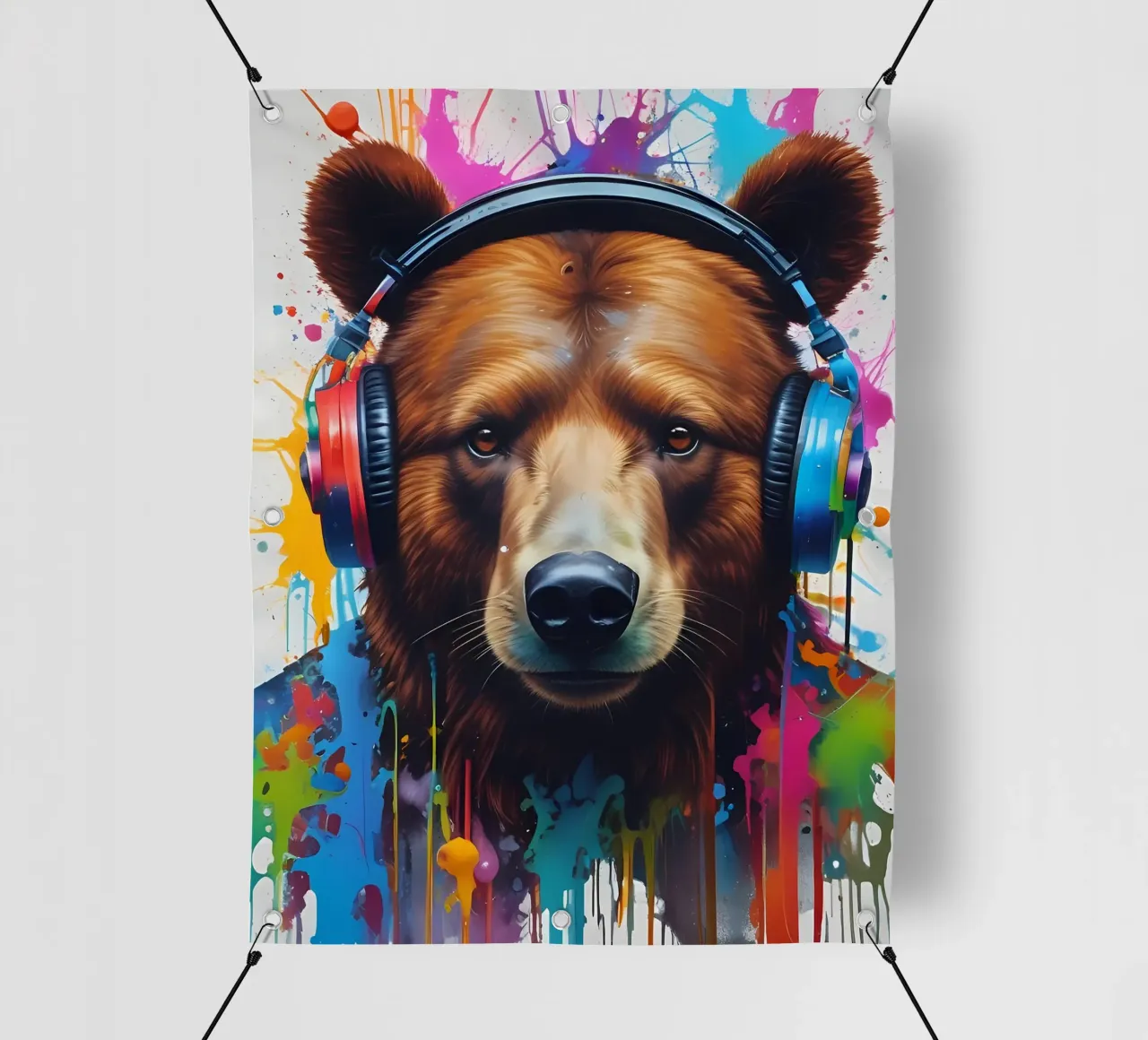 Orso in cuffia telo in pvc da MakArena