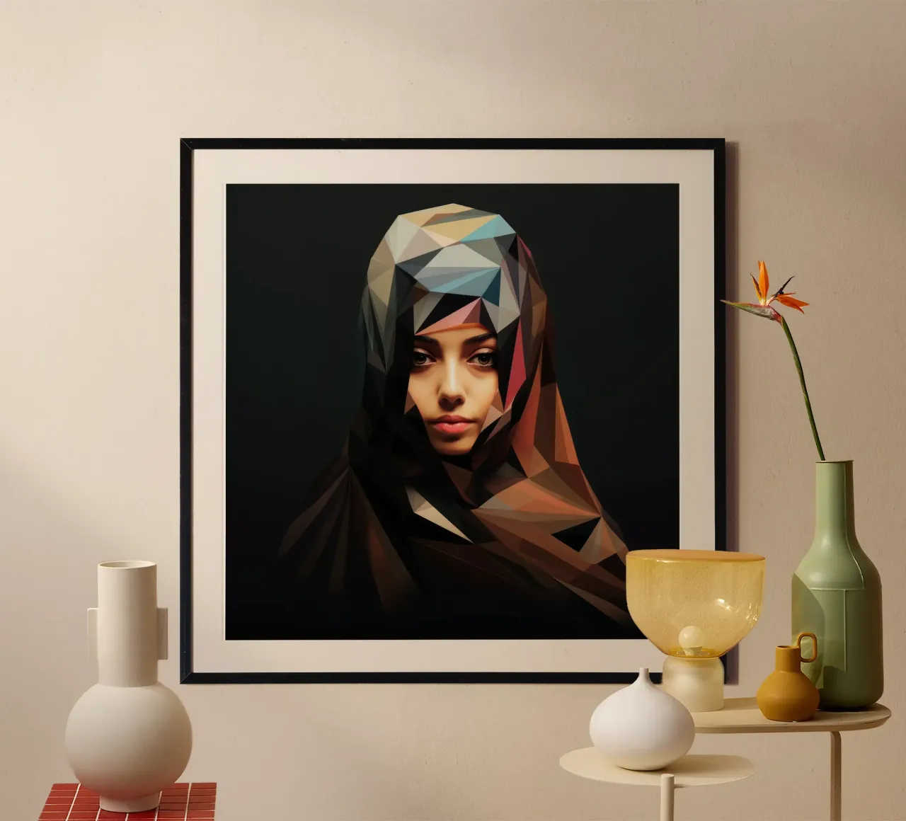 Donna saudita geometrica astratta poster da Artful Muse