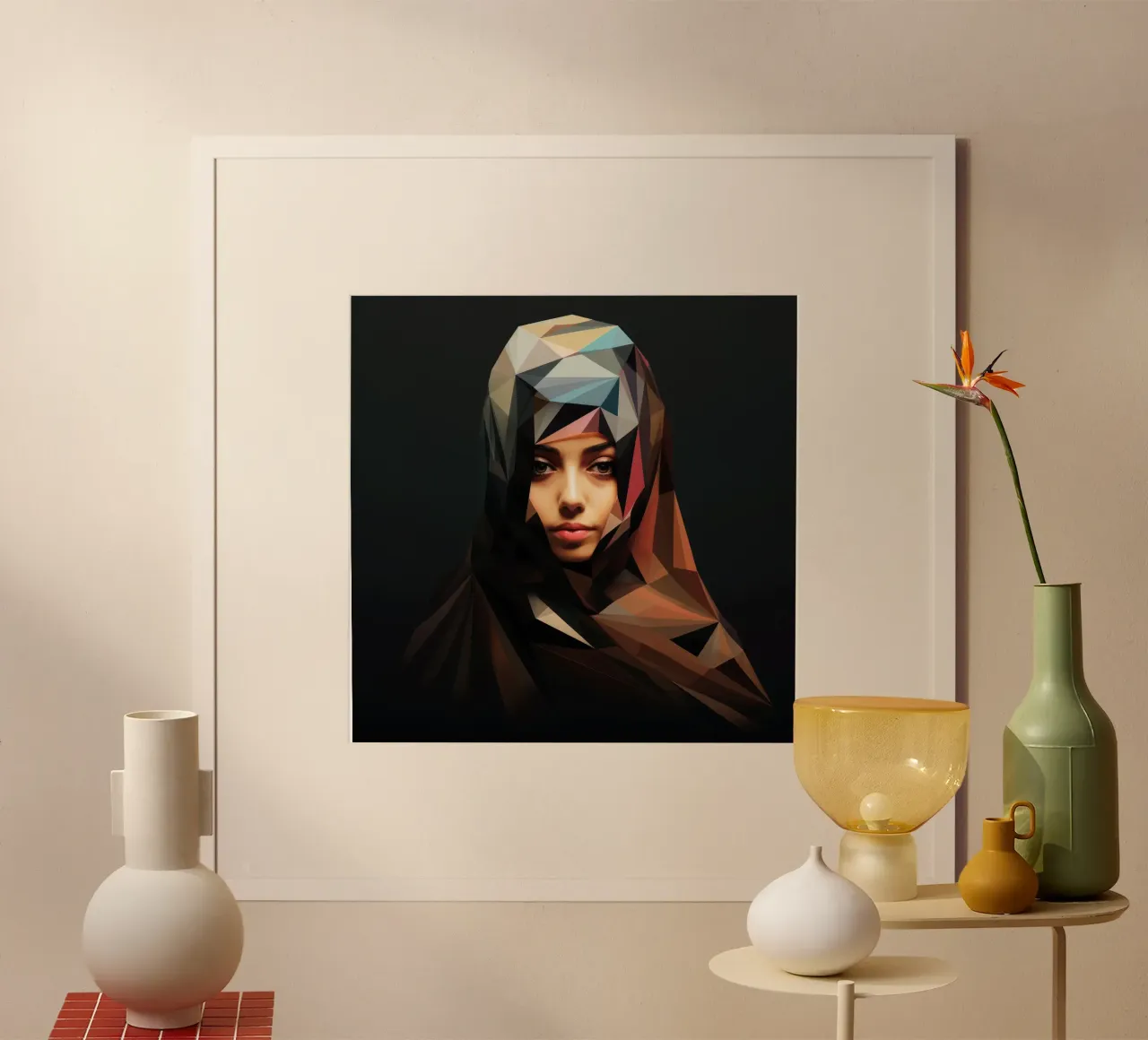 Donna saudita geometrica astratta poster da Artful Muse