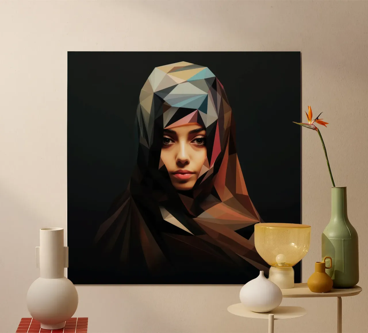 Donna saudita geometrica astratta poster da Artful Muse