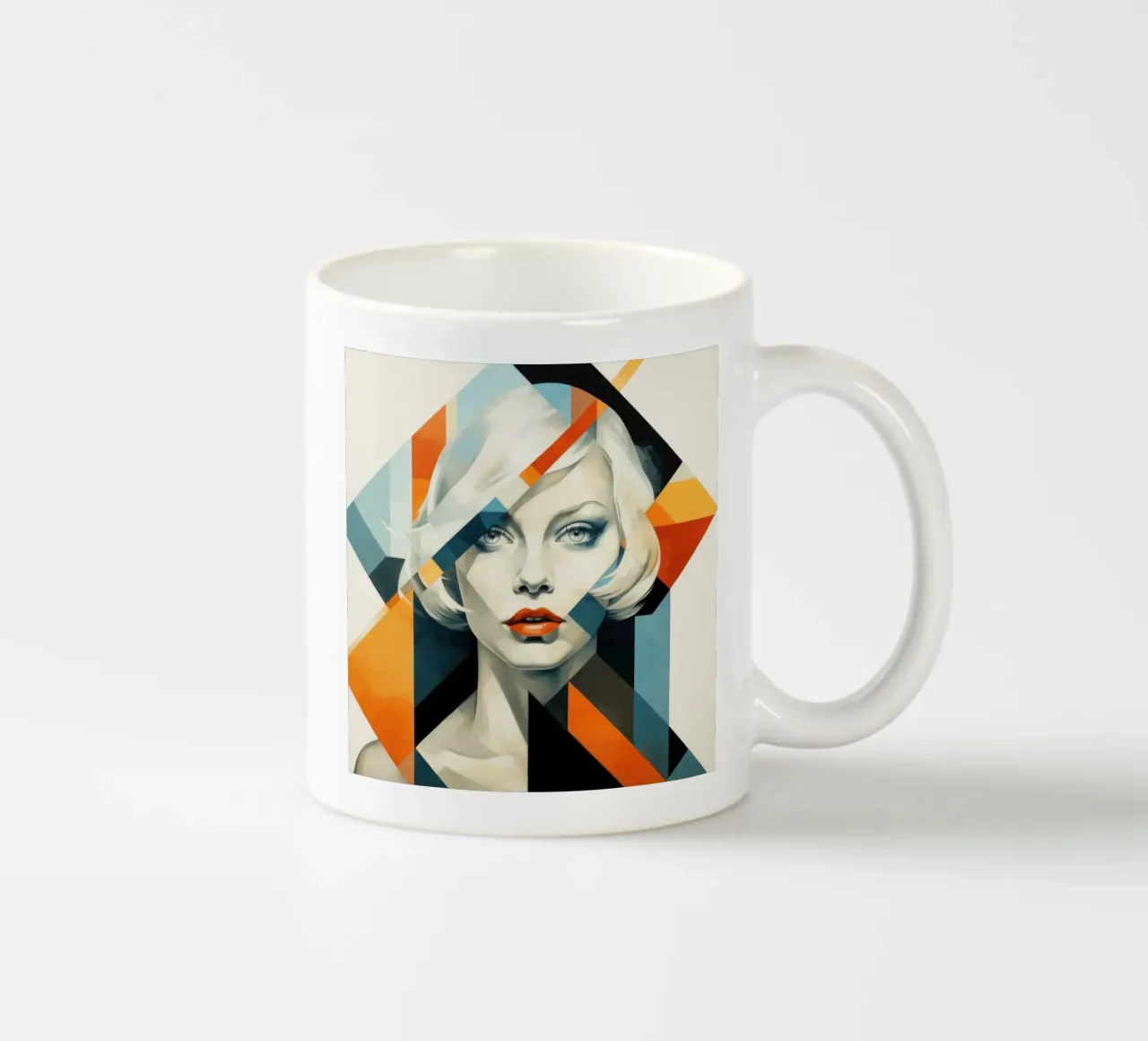 Donna svedese geometrica astratta tazza in ceramica da Artful Muse