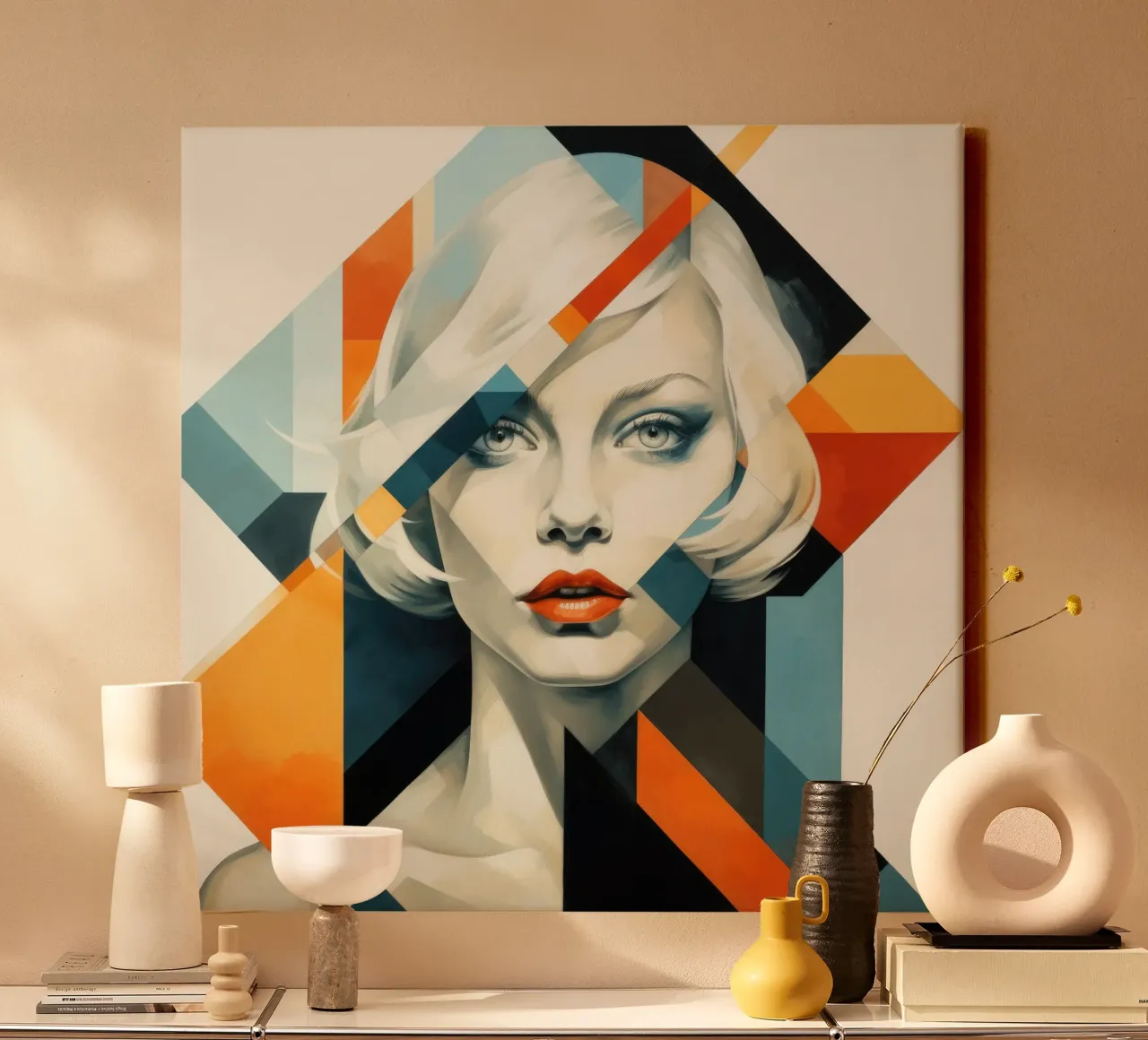 Donna svedese geometrica astratta tela da Artful Muse